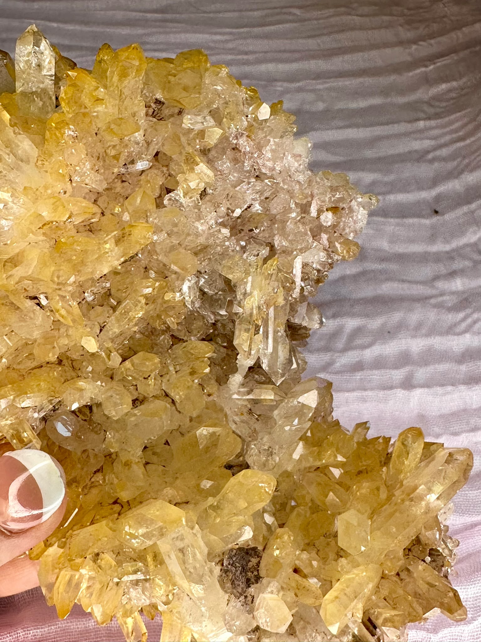 Golden & Pink Lemurian Quartz Cluster - Rare Hand Mined Colombian Collector Specimen #2