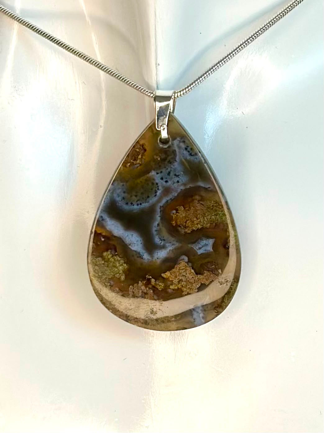 Indonesian River Moss Agate Pendant