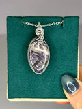 Silver Wire Wrapped Tiffany Stone Pendant