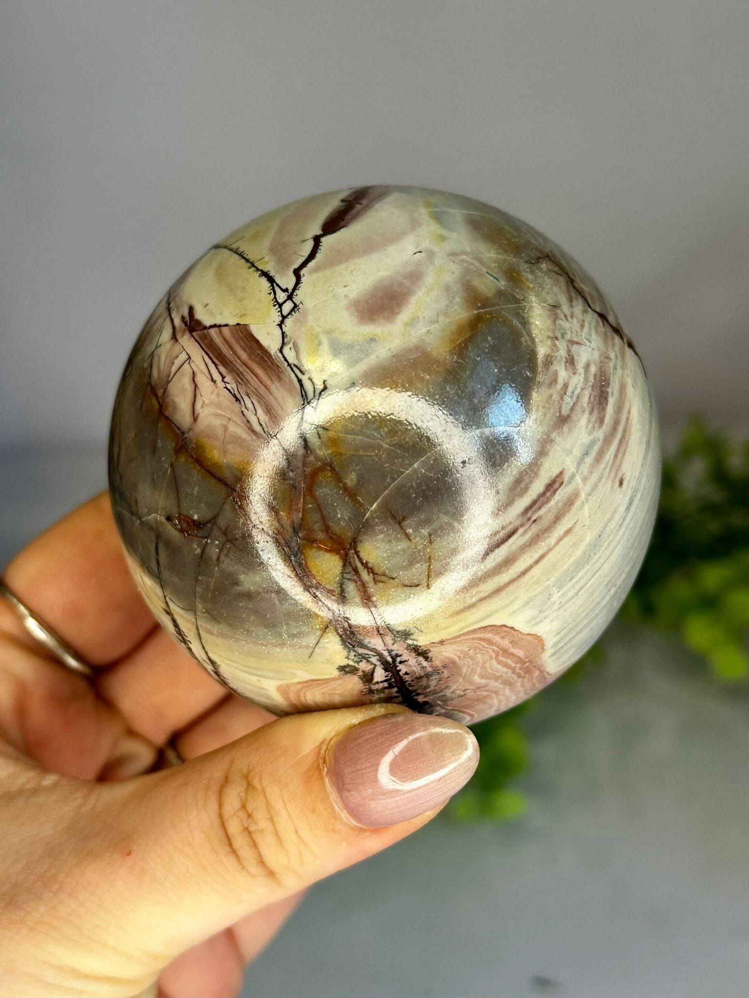 Large Pink Picture Jasper Sphere