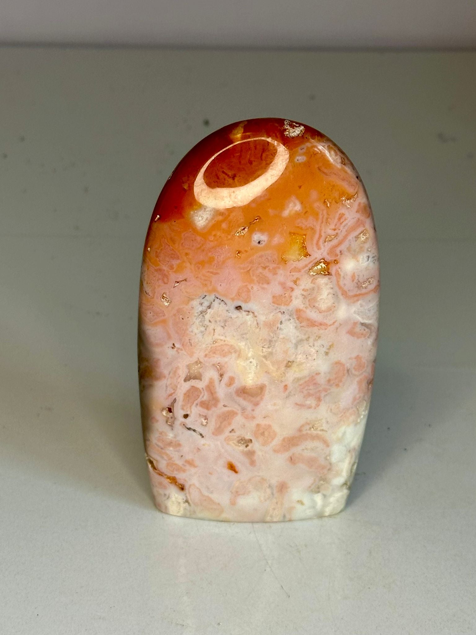 Pink Carnelian Freeform with Natural Druzy Pockets