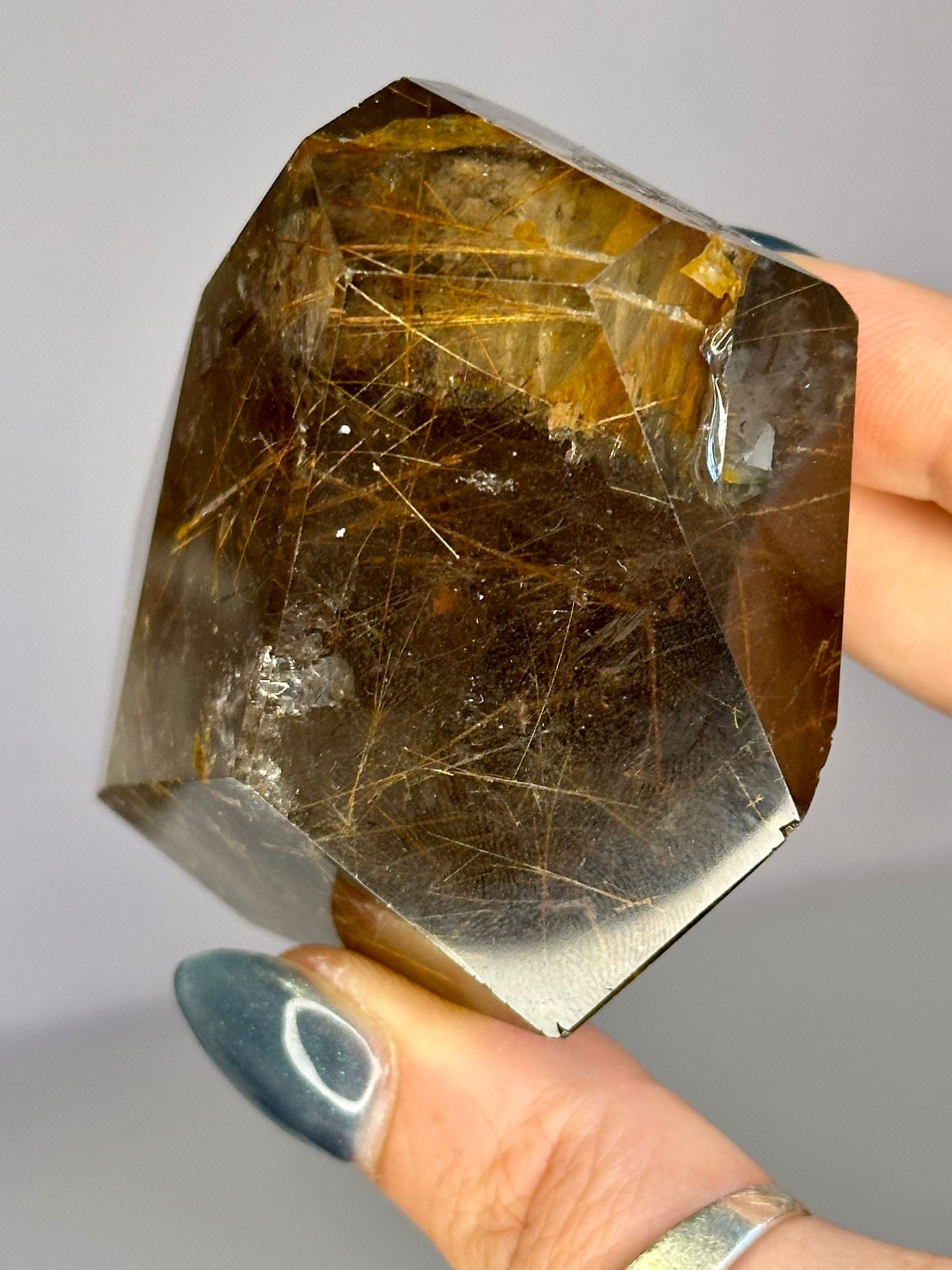 Copper & Gold Rutilated Smoky Quartz Freeform