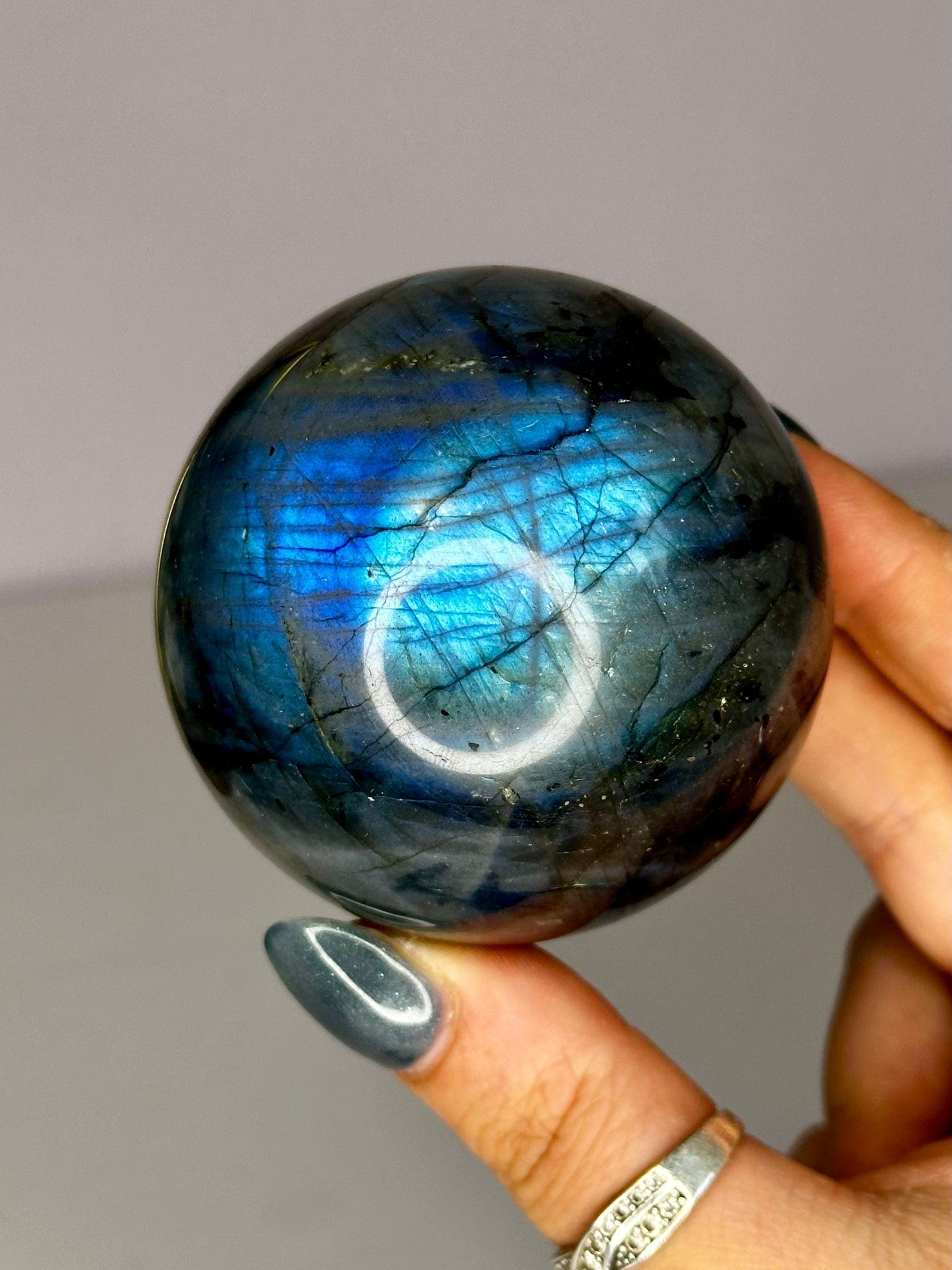 Blue Flash Labradorite Sphere