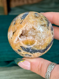 Yellow Crazy Lace Druzy Agate Sphere #1