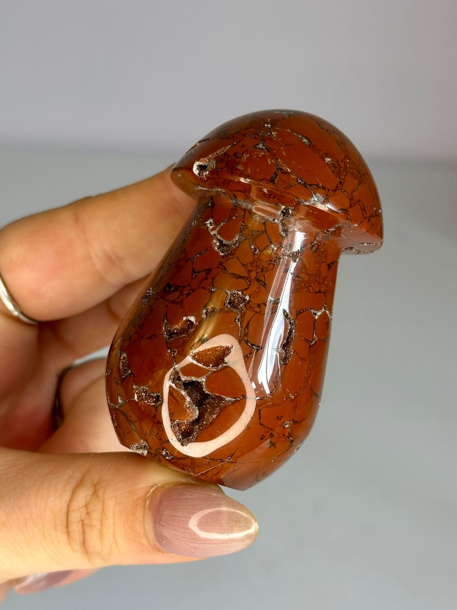 Brecciated Jasper Mushroom Carving #2