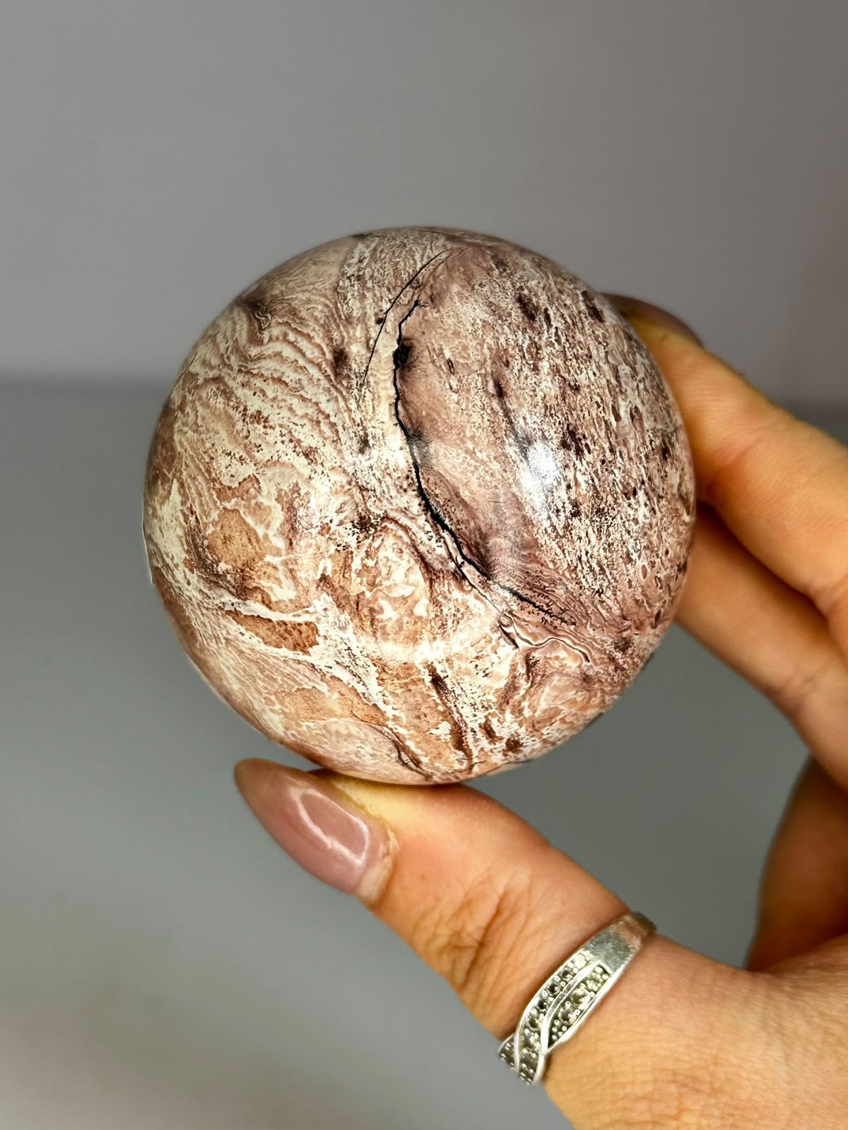 Pink Picture Jasper Sphere
