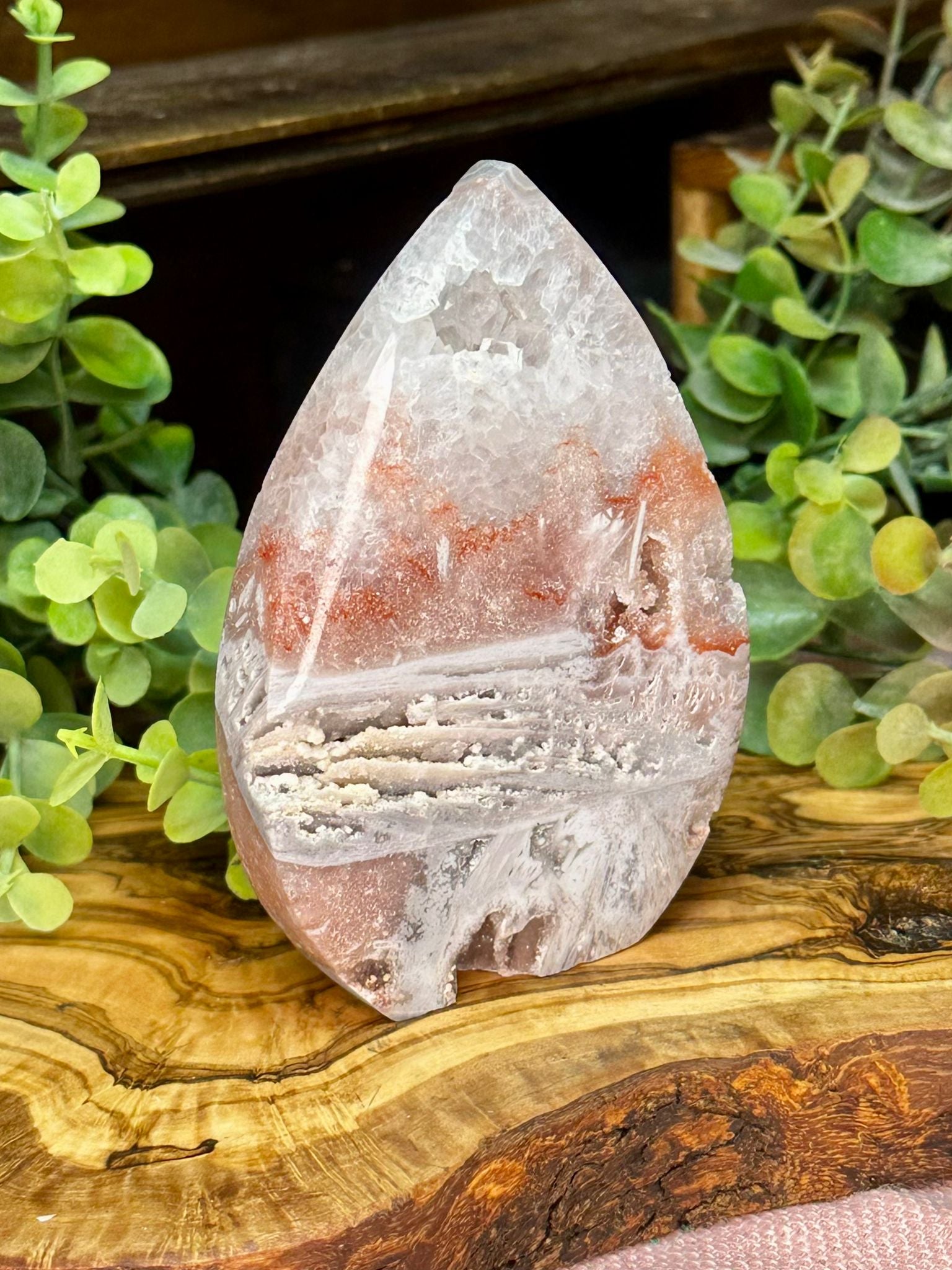 Druzy Pink Amethyst Teardrop