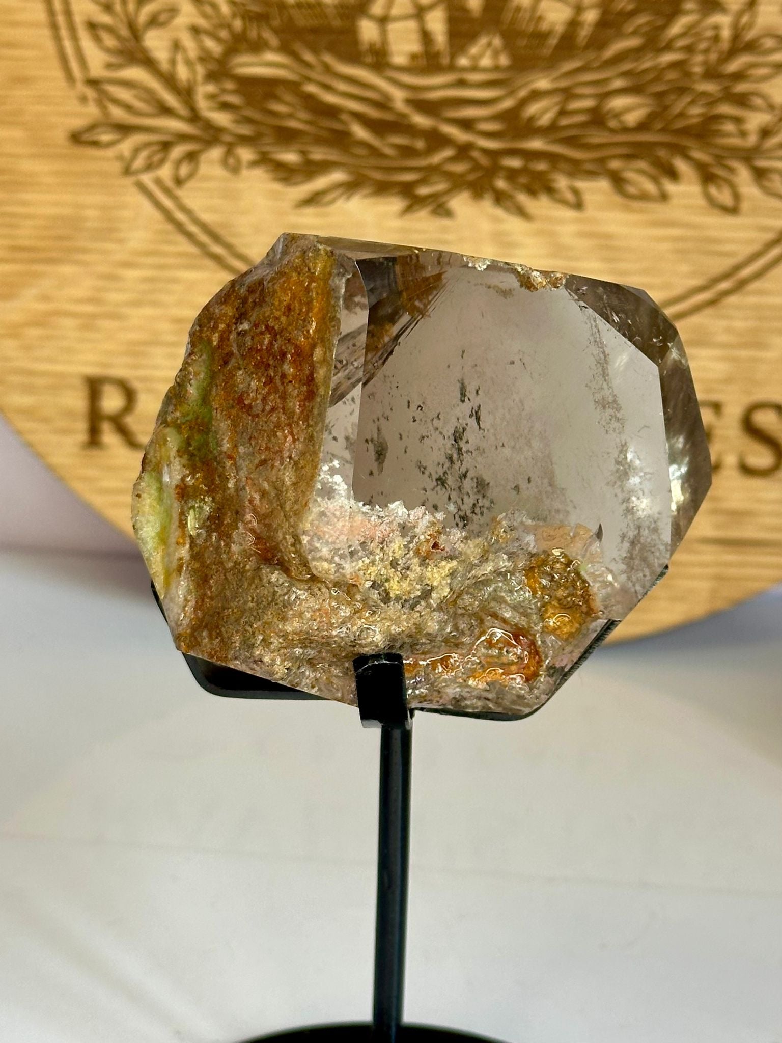 High Grade Garden Quartz Display Piece on Custom Stand