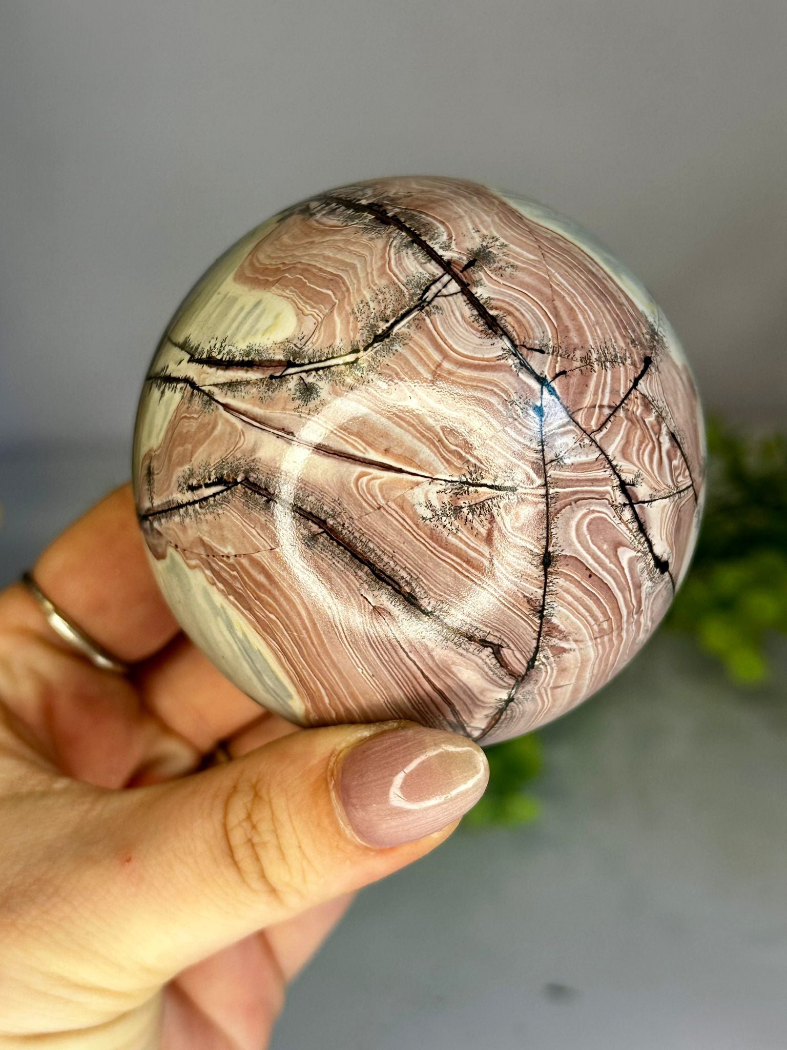 Large Pink Picture Jasper Sphere