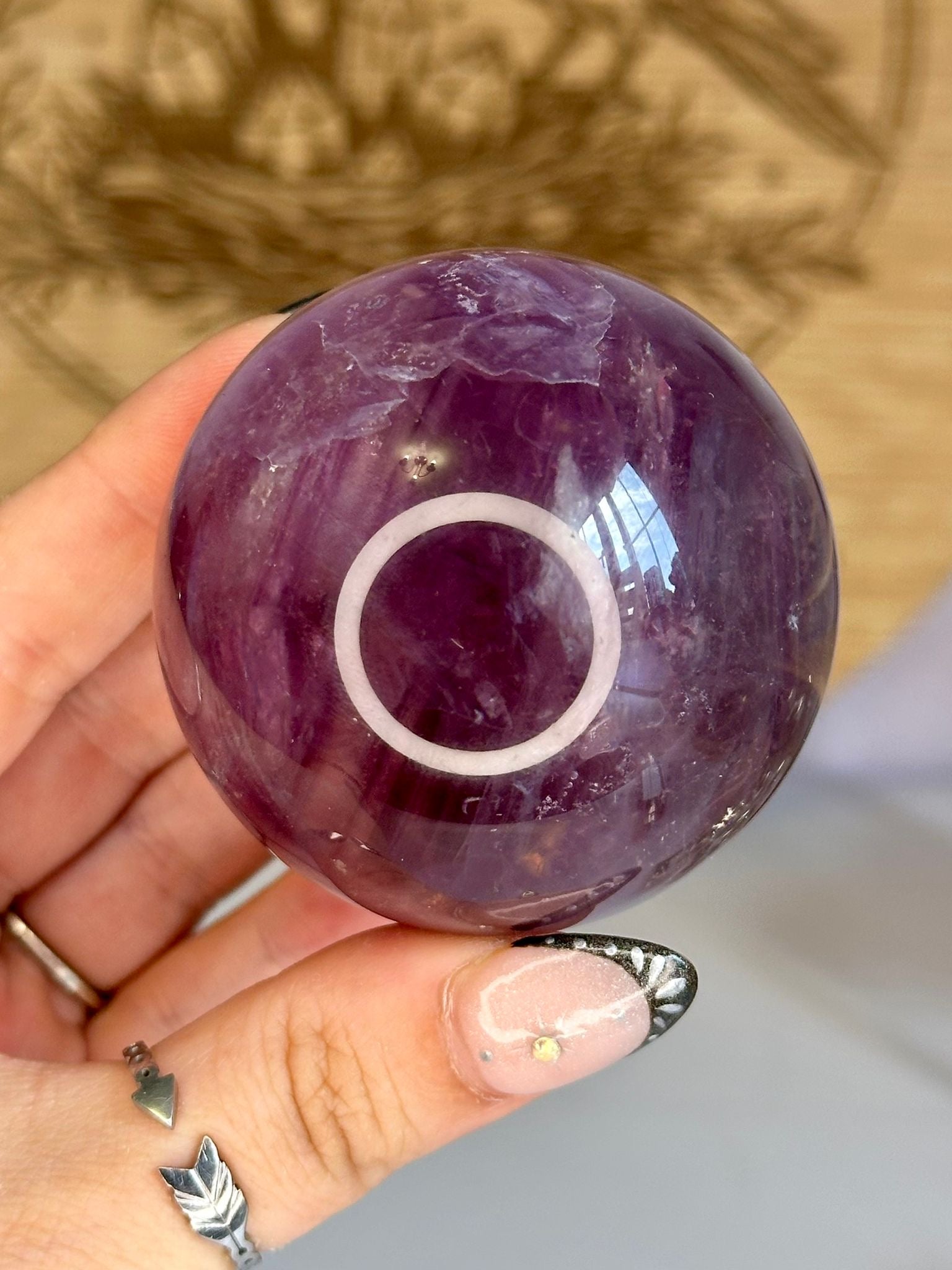 Purple Rainbow Fluorite Sphere – No. 2