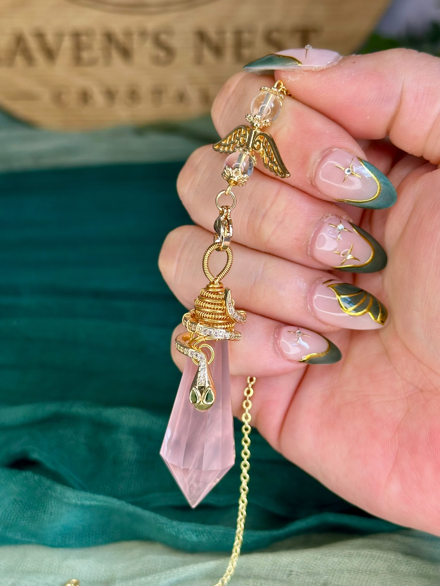 Rose Quartz Vogel Pendulum