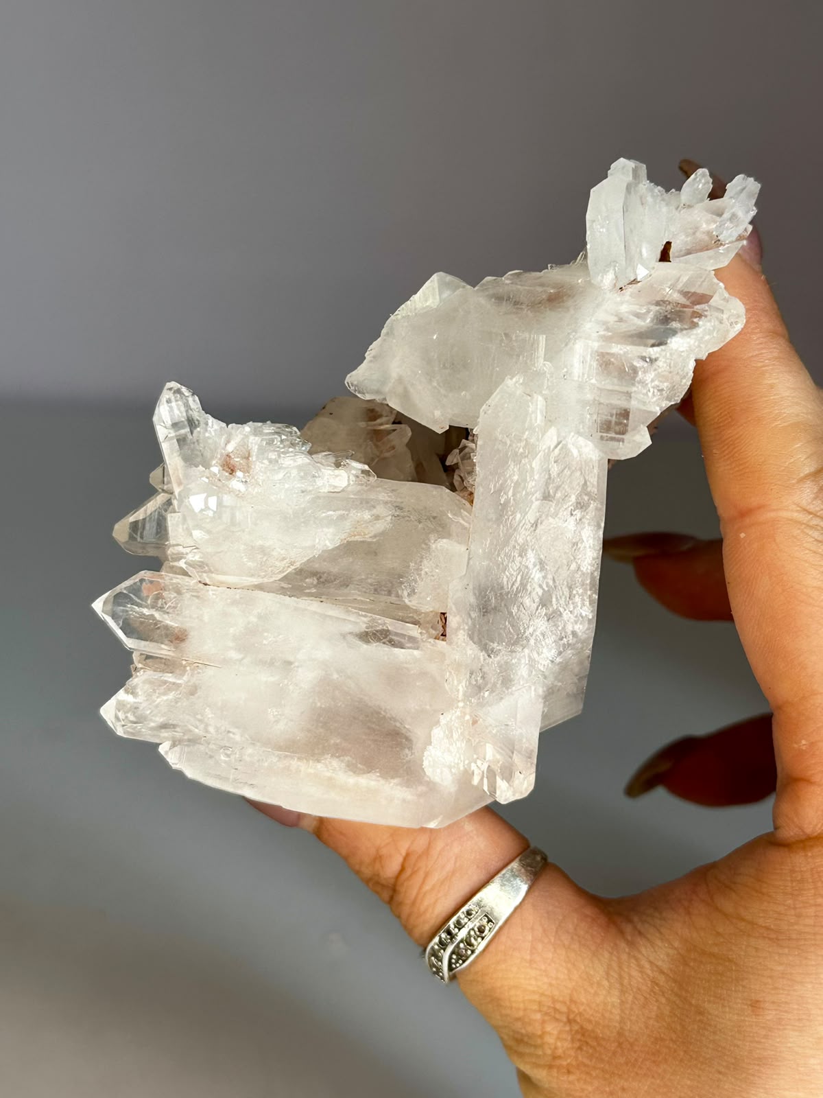 AA Grade Pink Lemurian Quartz Cluster