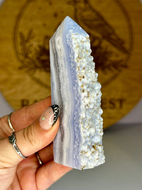 Blue Lace Agate Druzy Tower