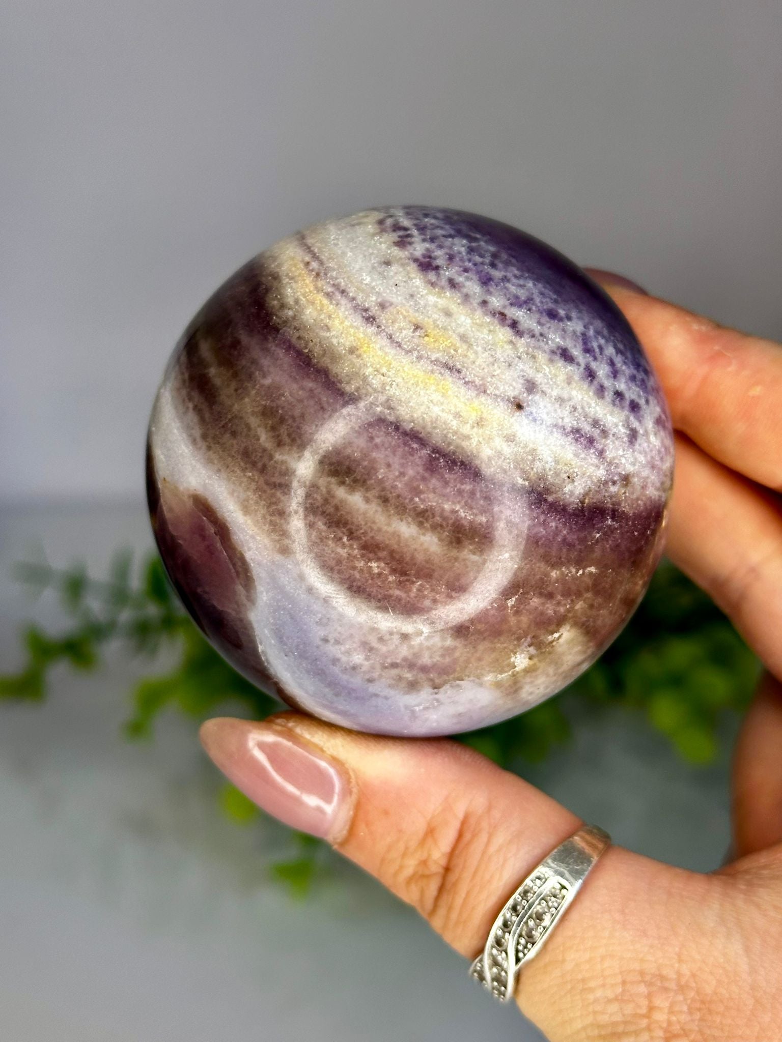 Purple Silk Fluorite Sphere #2