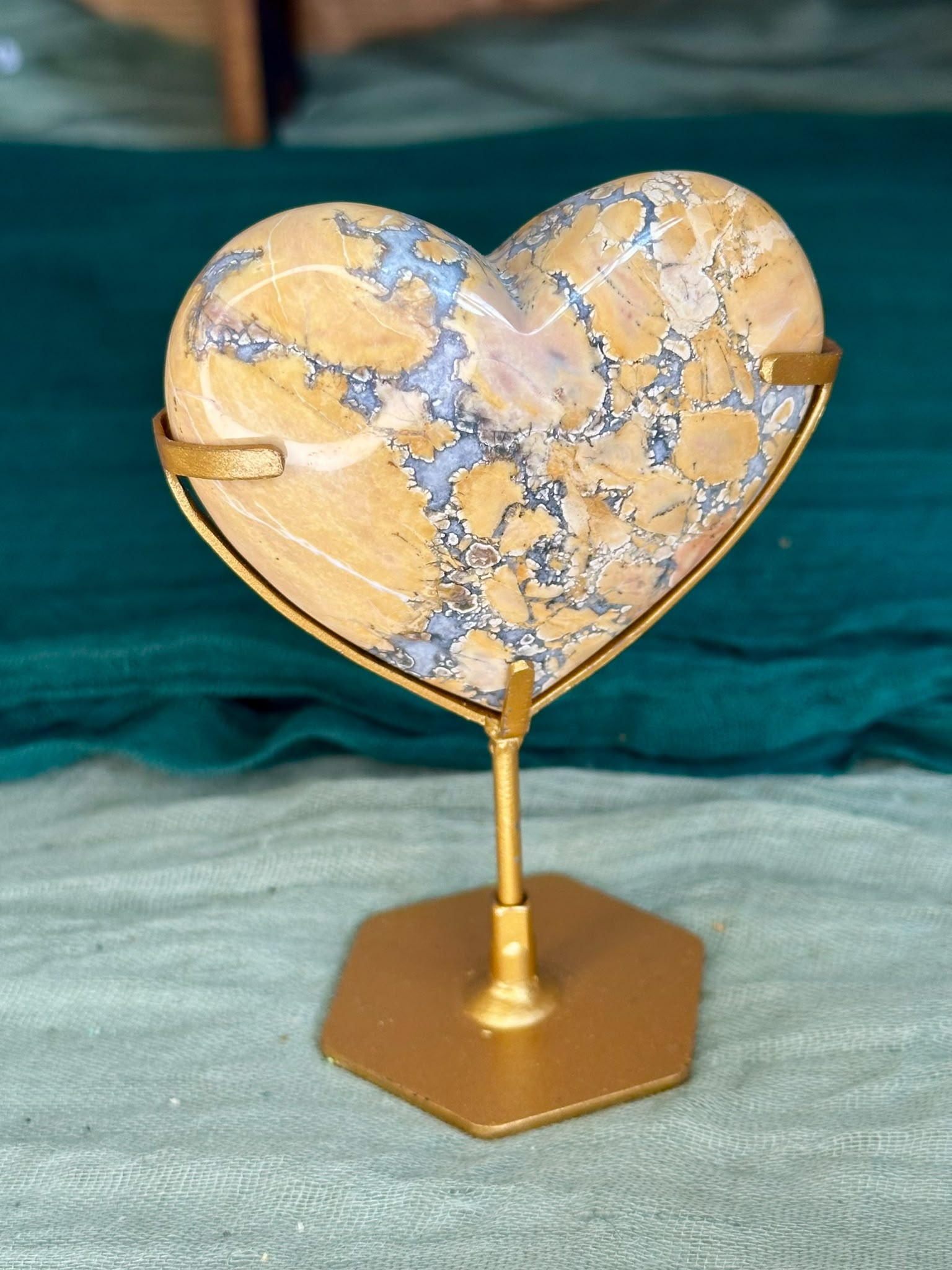 Yellow Maligano Jasper Heart