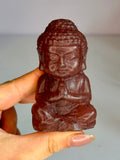 Strawberry Quartz Buddha Carving