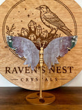 Pink Ocean Jasper Butterfly Wings on Stand