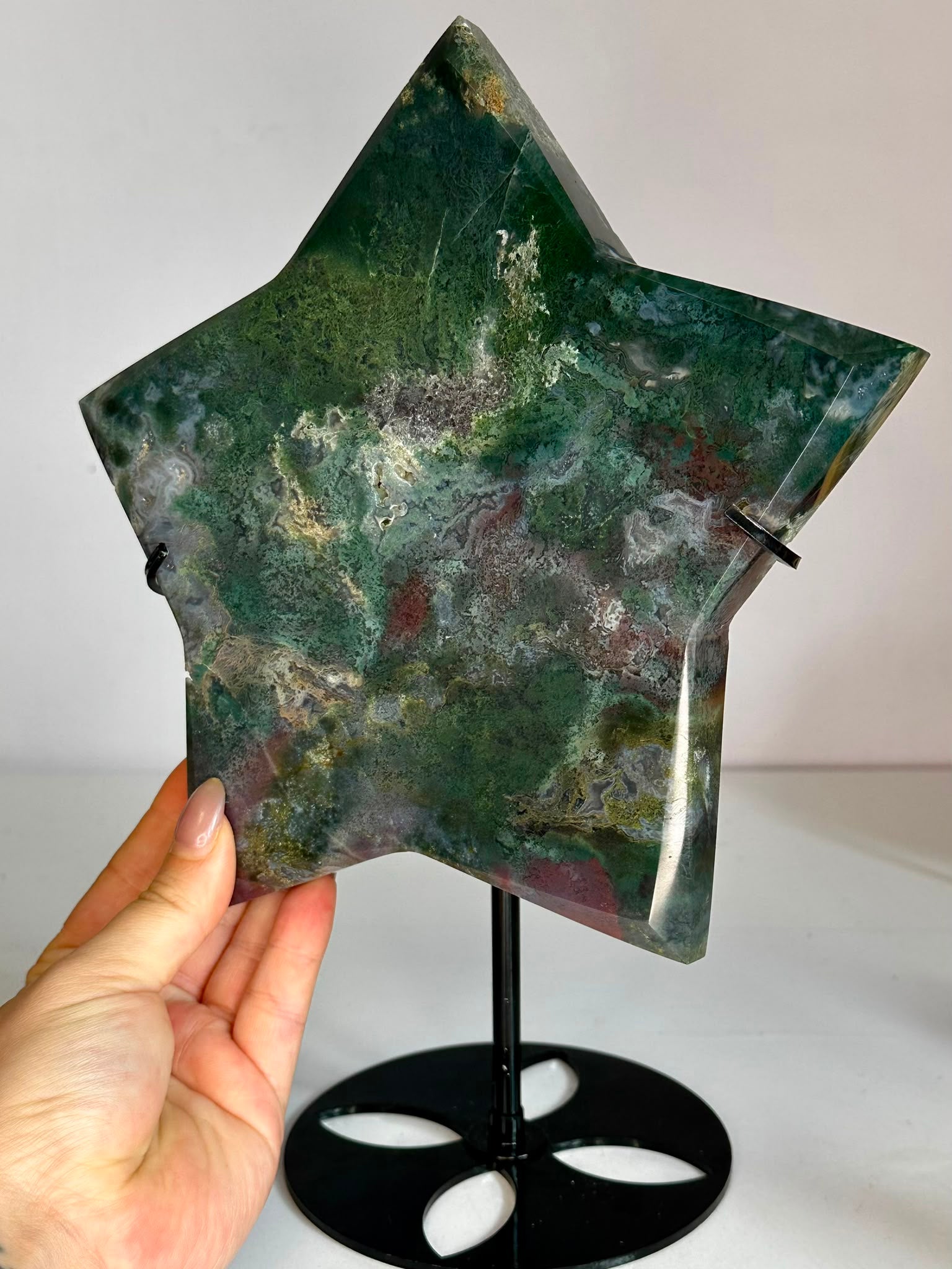 XL Ocean Jasper & Moss Agate Star Display