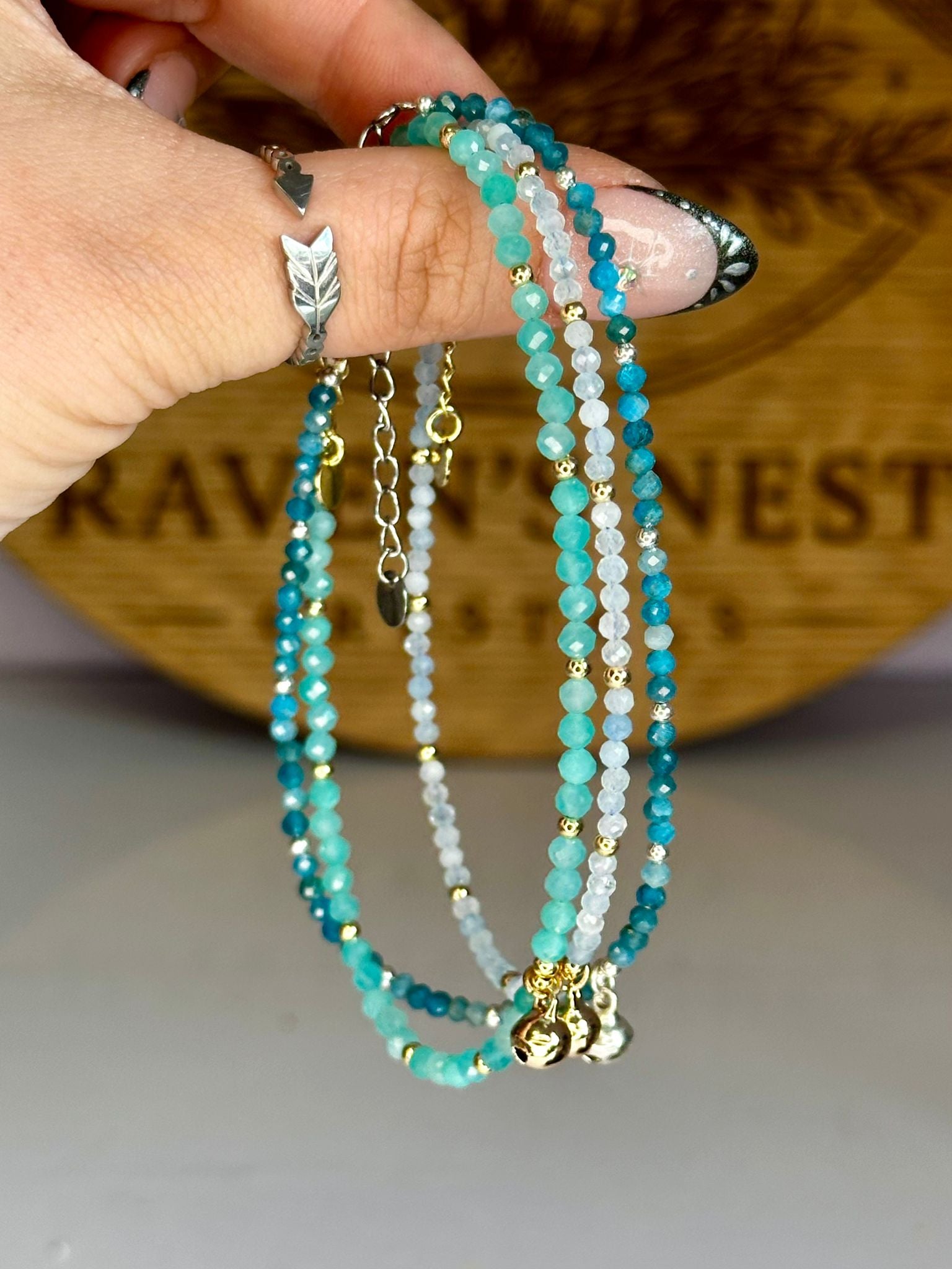 Dainty Faceted Gemstone Anklets