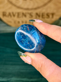 Dark Blue Apatite Palm Stone