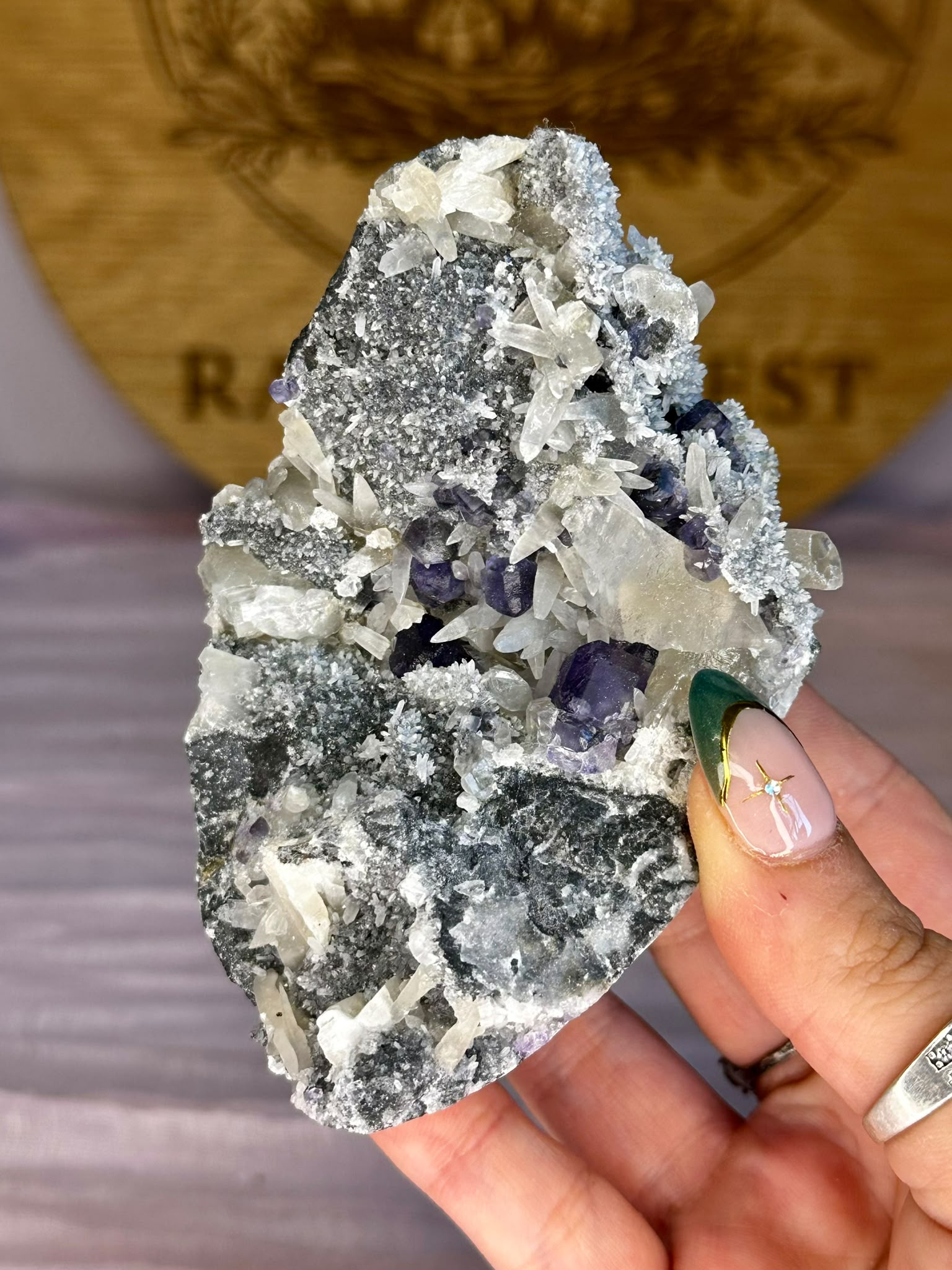 Tanzanite Fluorite with Calcite