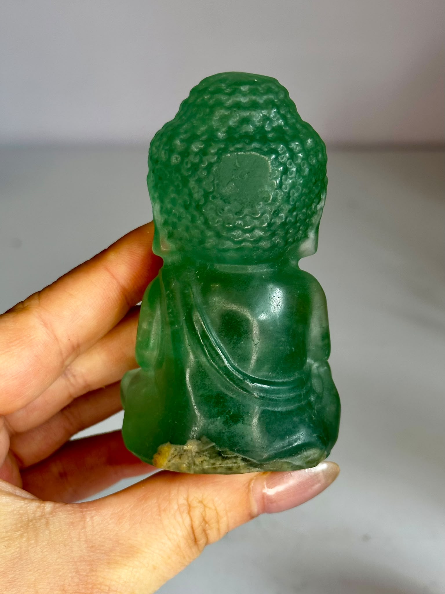 Green Fluorite Buddha Carving