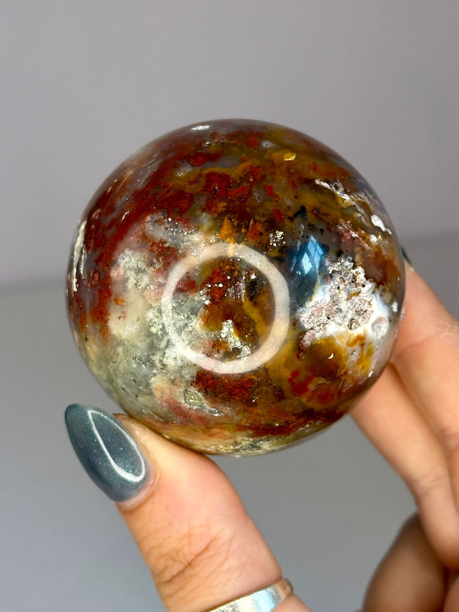 Scenic Plume Moss Agate Sphere