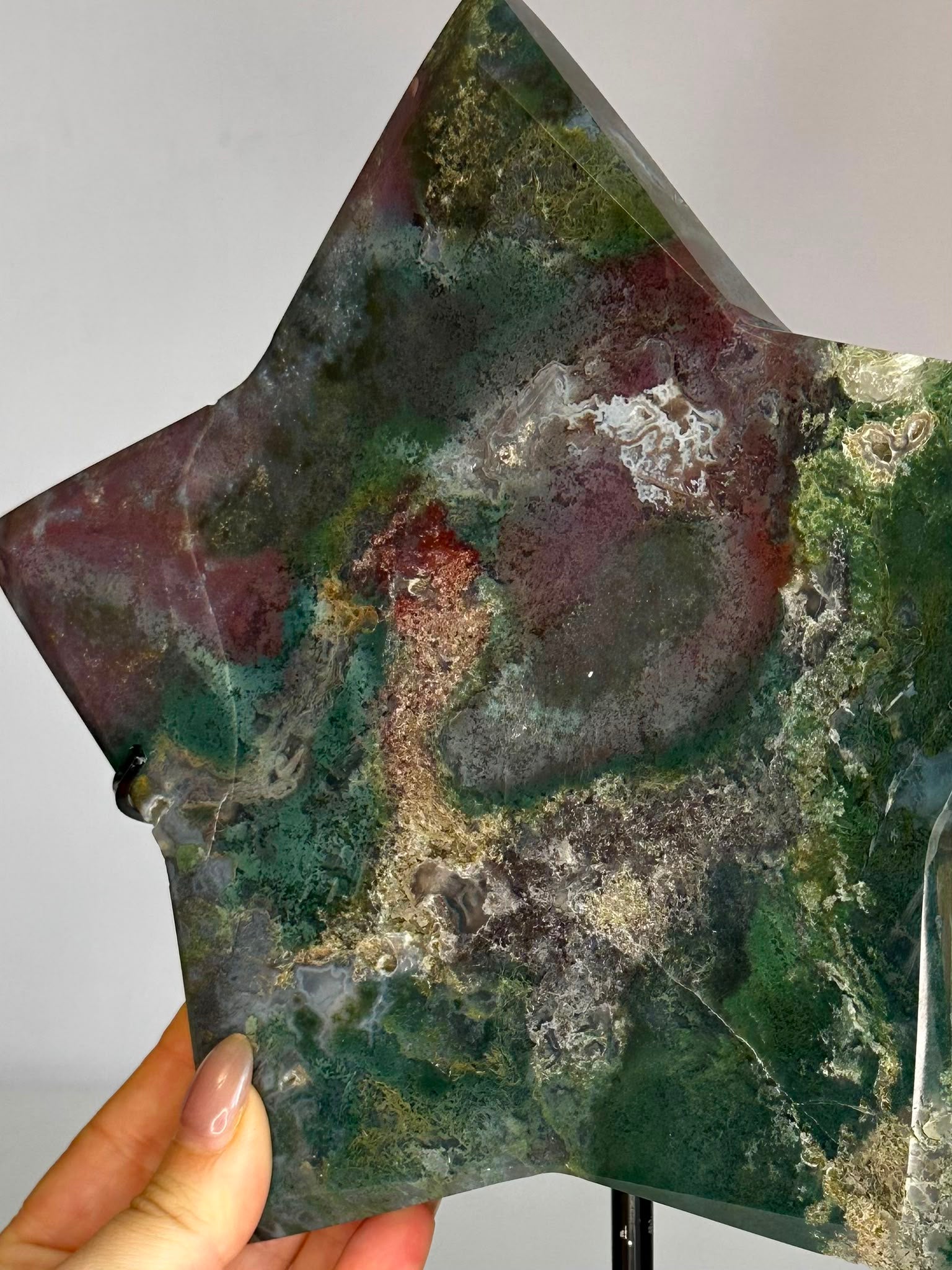XL Ocean Jasper & Moss Agate Star Display