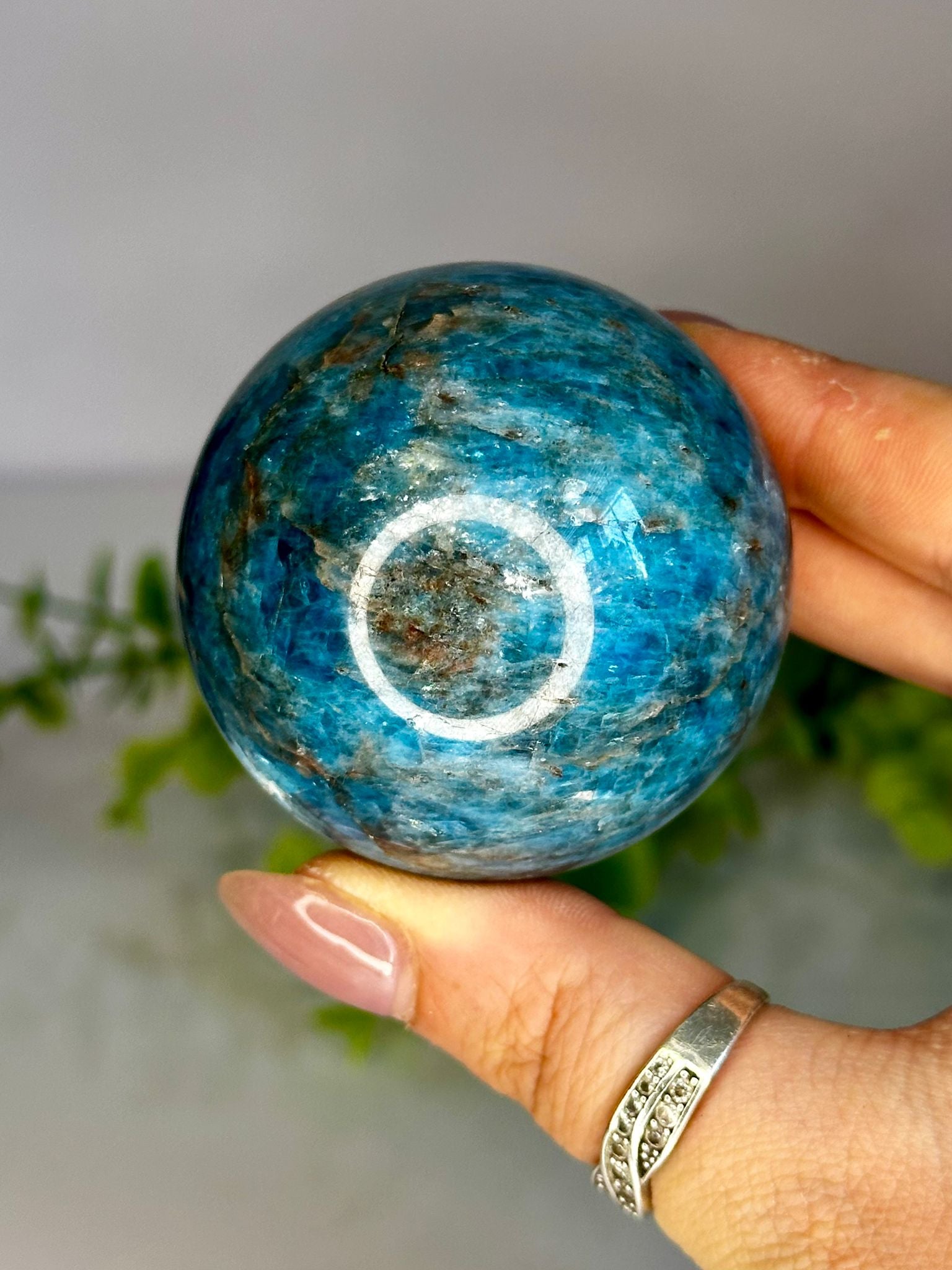 Blue Apatite Sphere