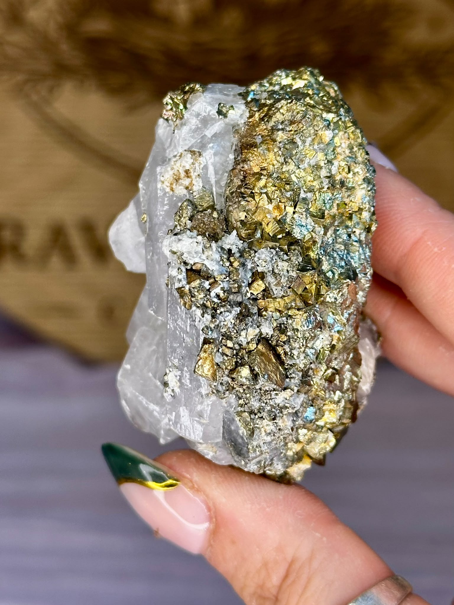 Pyrite With Calcite Specimen