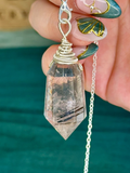 Black Tourmaline in Smoky Quartz Vogel Pendulum