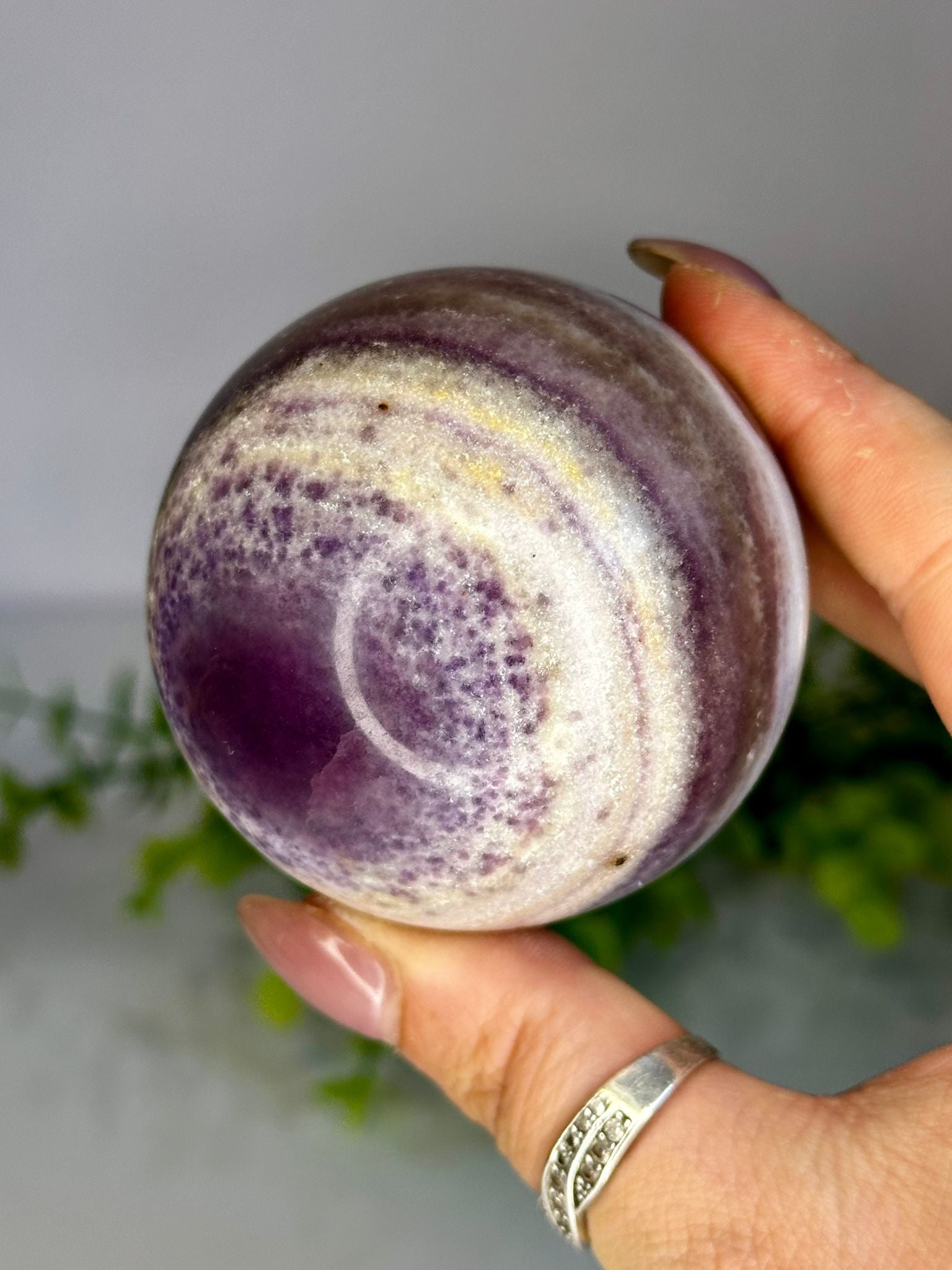 Purple Silk Fluorite Sphere #2