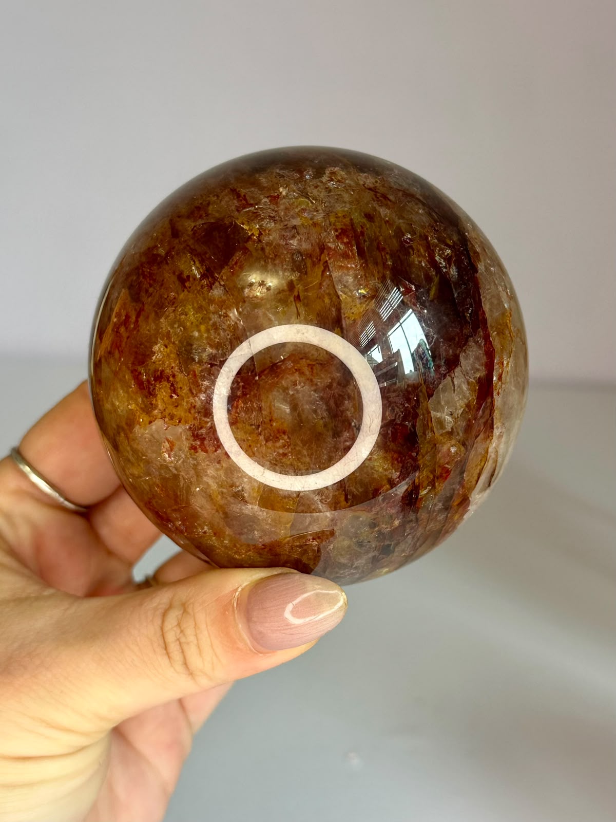 Large Golden Healer Fire Quartz Sphere