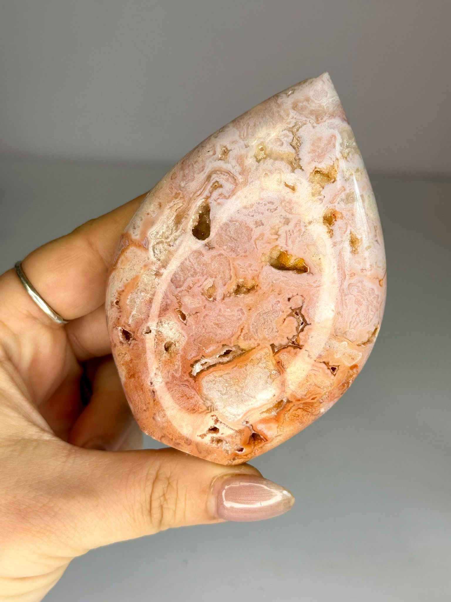 Pink Carnelian Teardrop #2