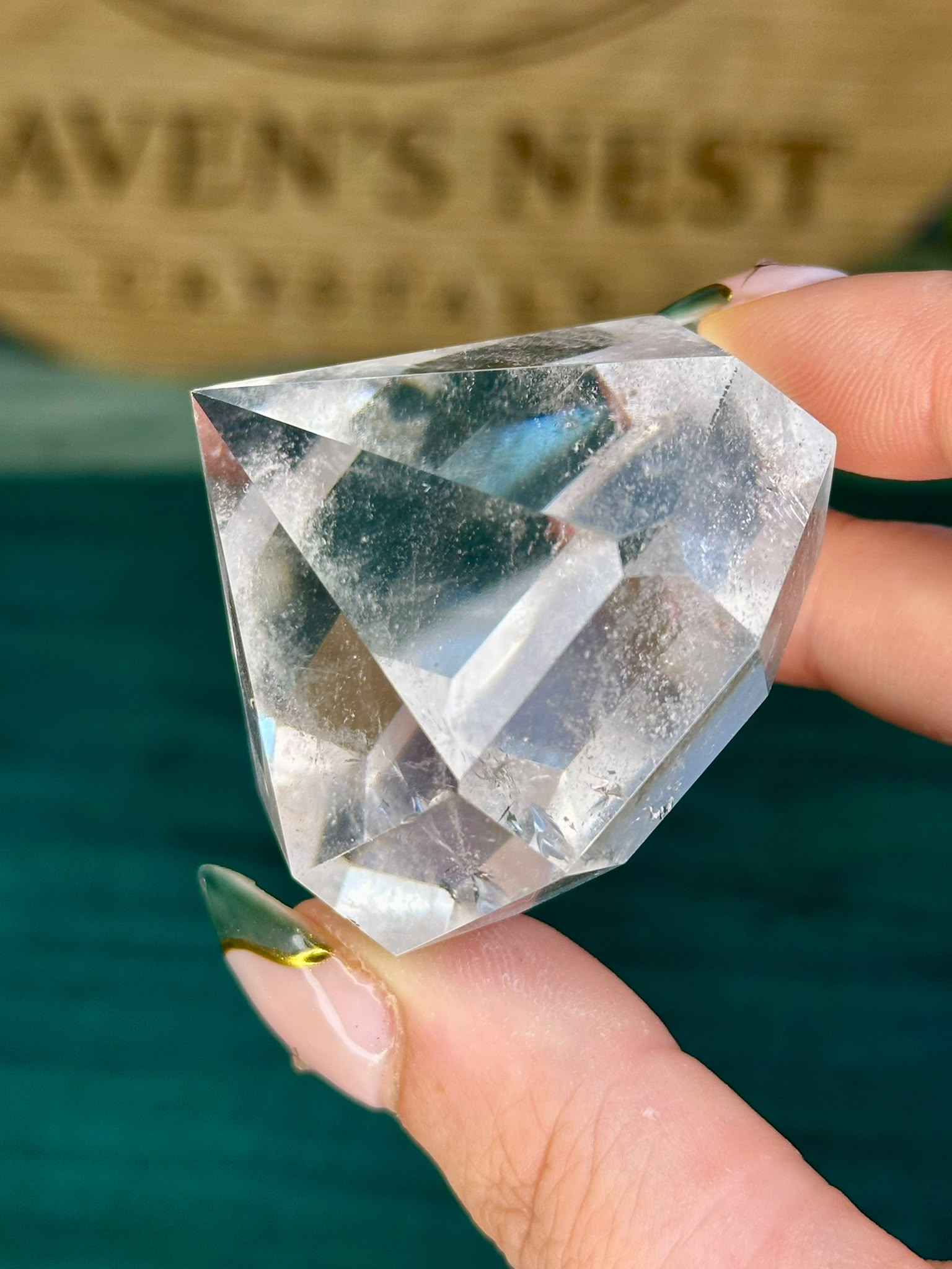 Faceted Clear Quartz Diamond