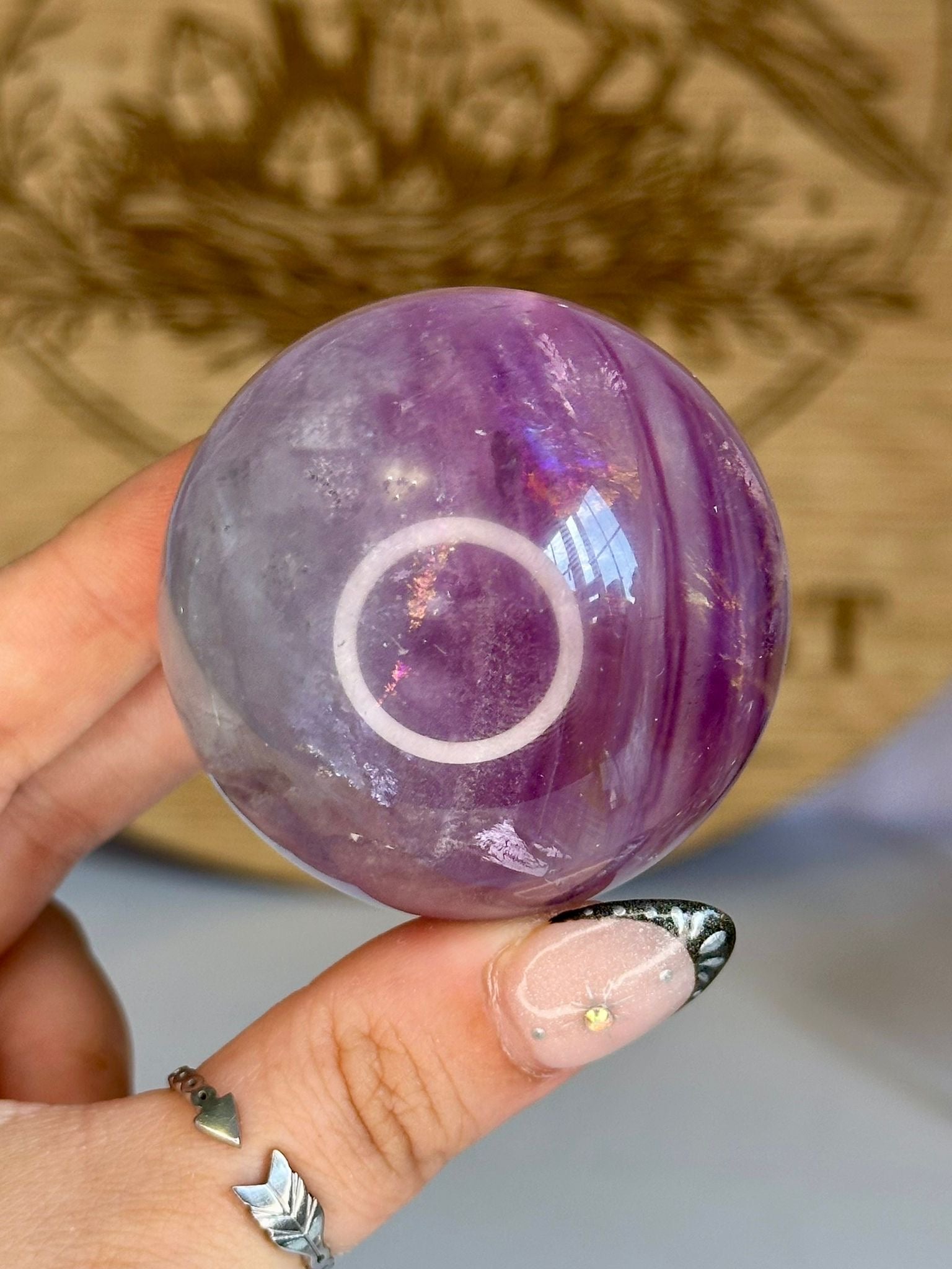 Pastel Rainbow Fluorite Sphere