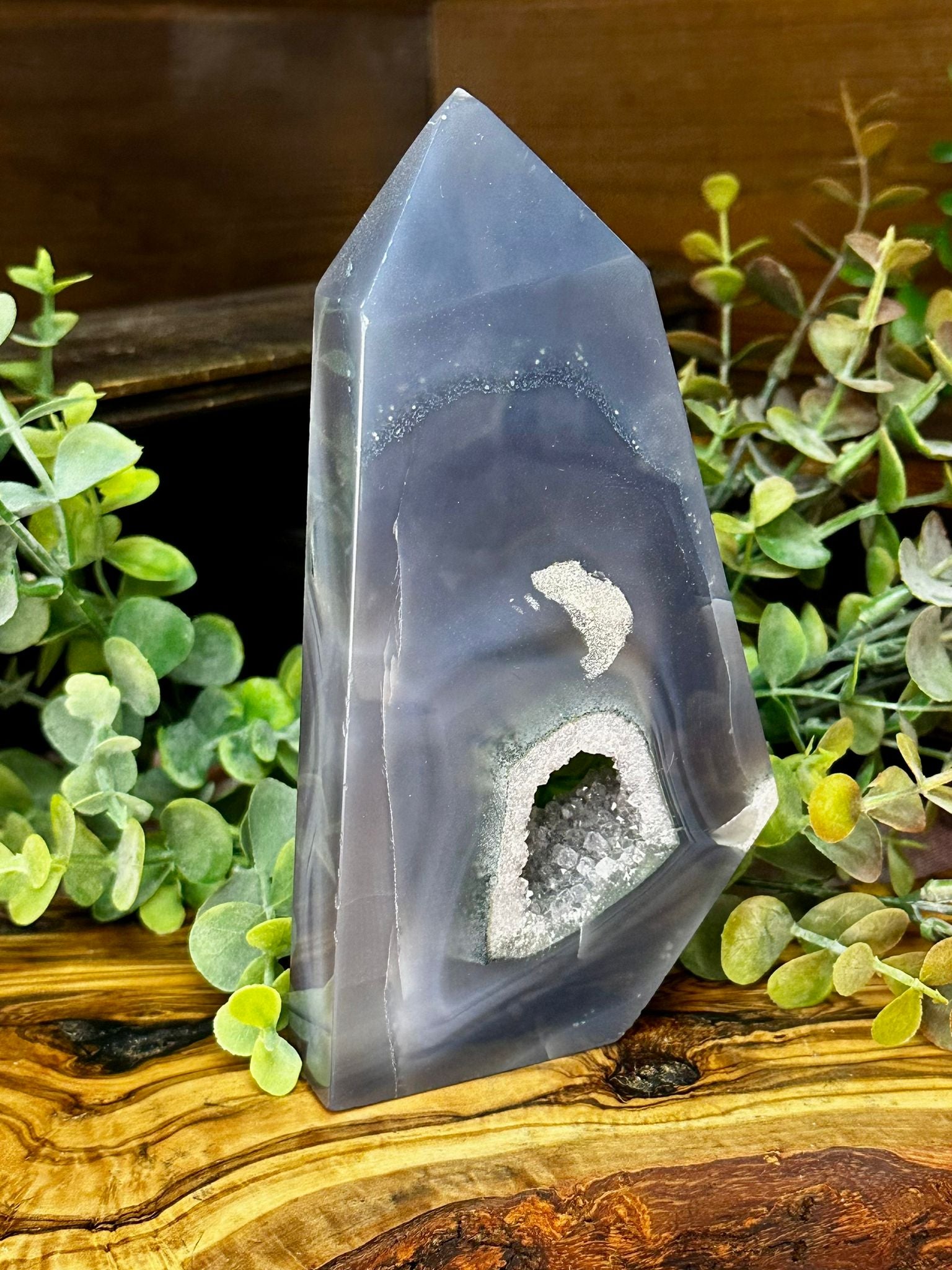 Large Agate Amethyst Druzy Tower