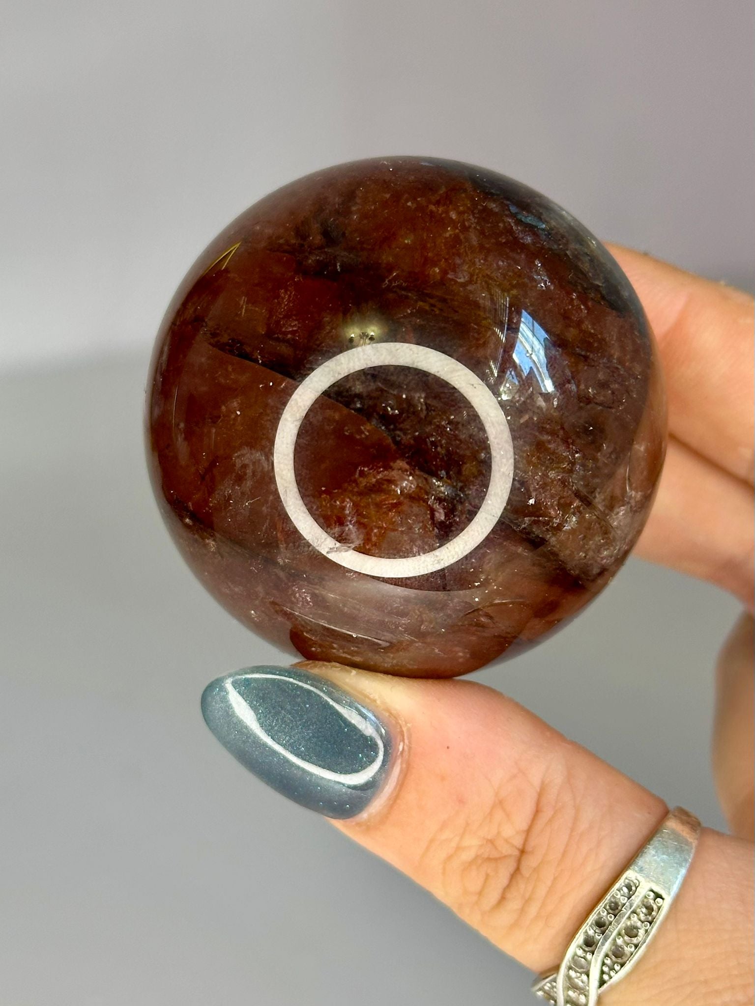 Dark Fire Quartz Sphere