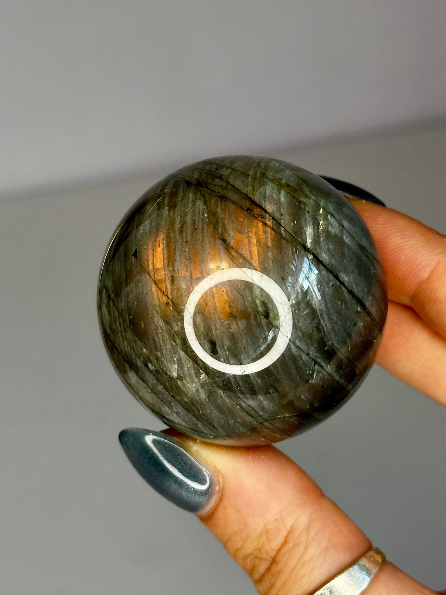 Orange Flash Labradorite Sphere