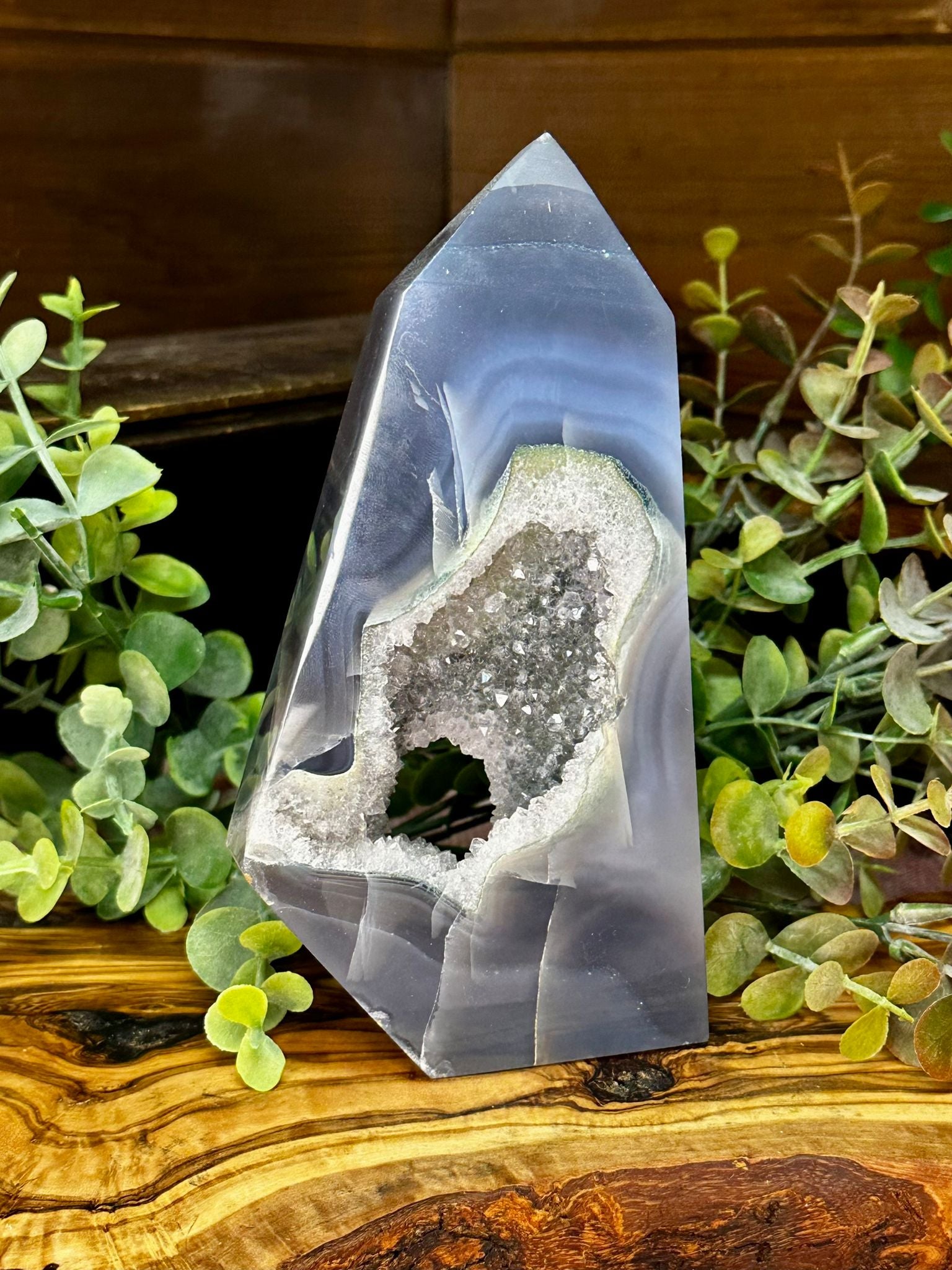 Large Agate Amethyst Druzy Tower