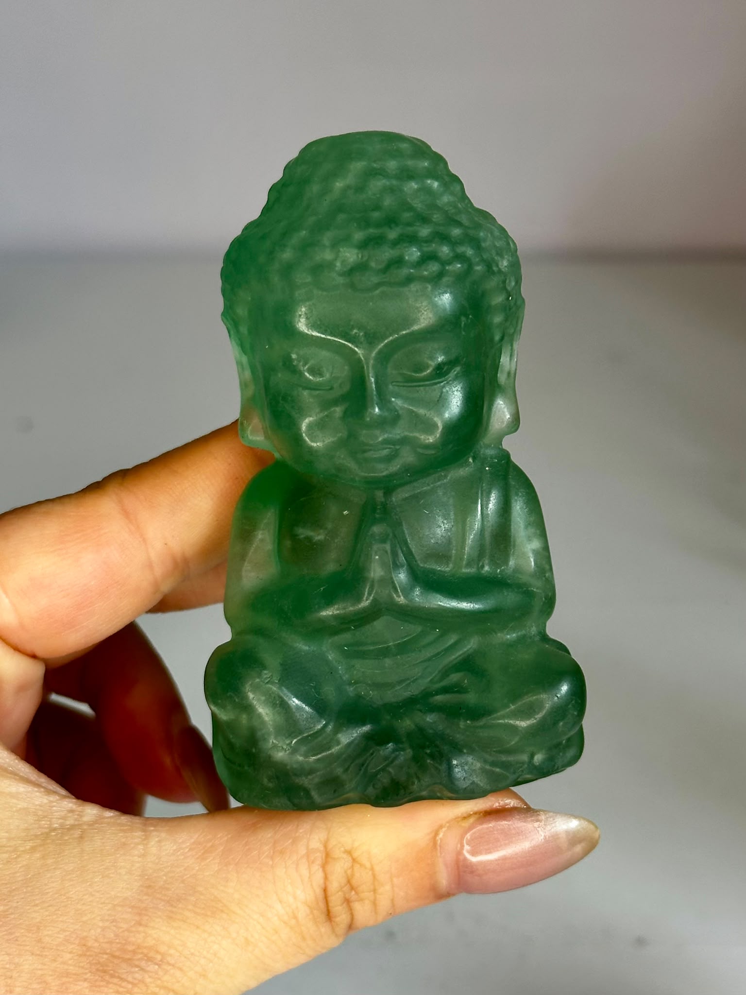 Green Fluorite Buddha Carving