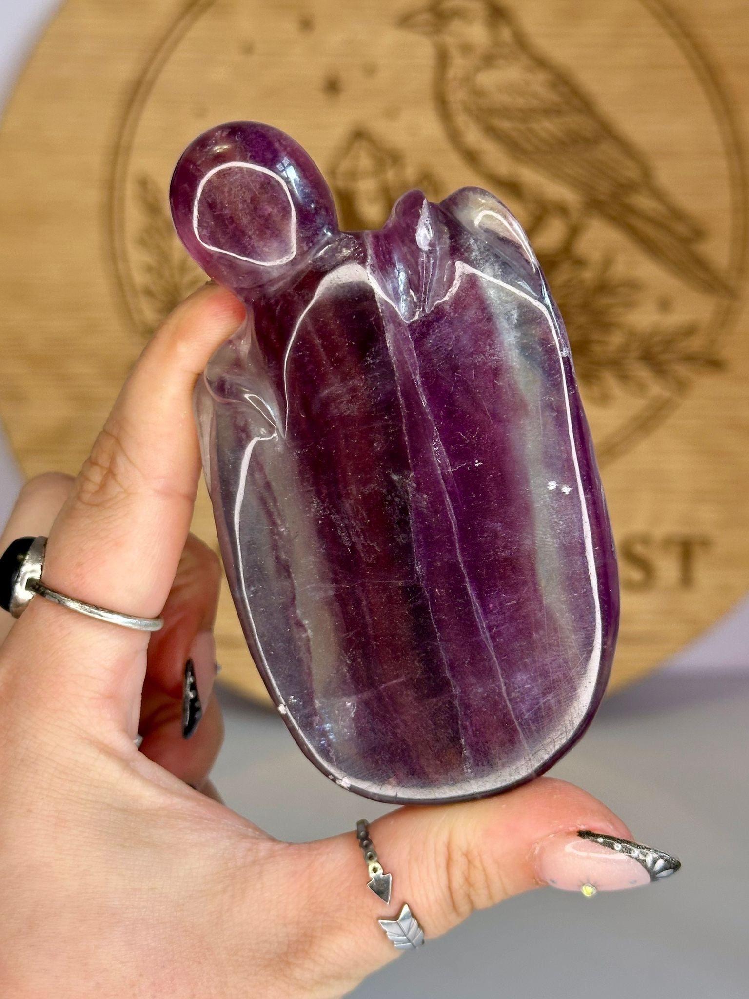 Rainbow Fluorite Octopus Carving