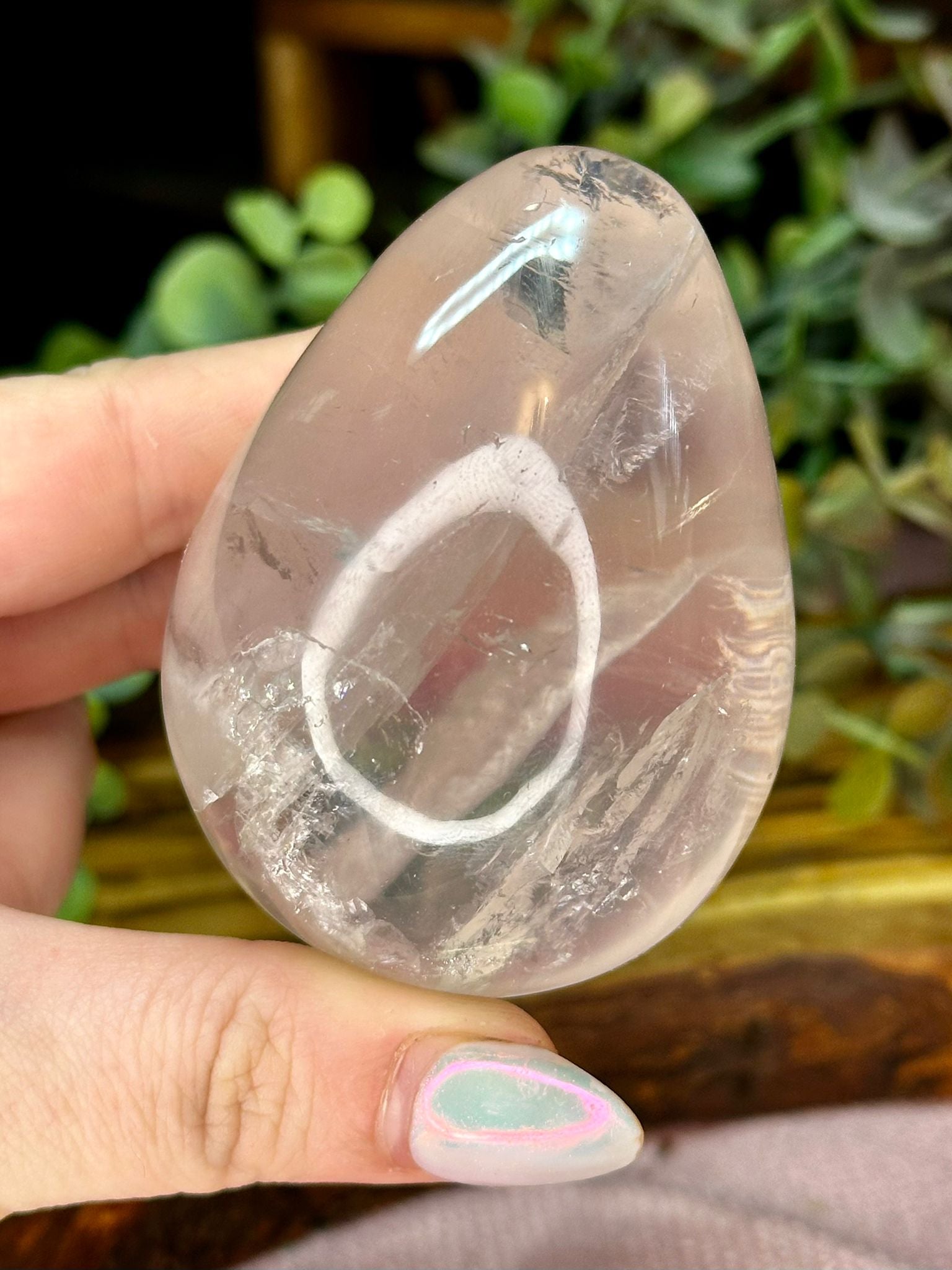 Clear Quartz Egg with Star Flash & Rainbows