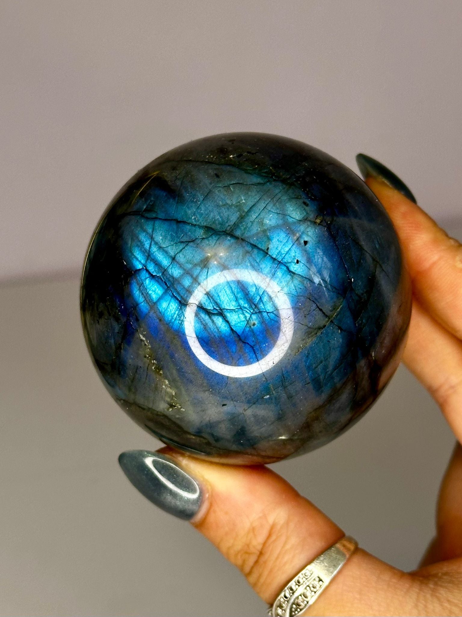 Blue Flash Labradorite Sphere