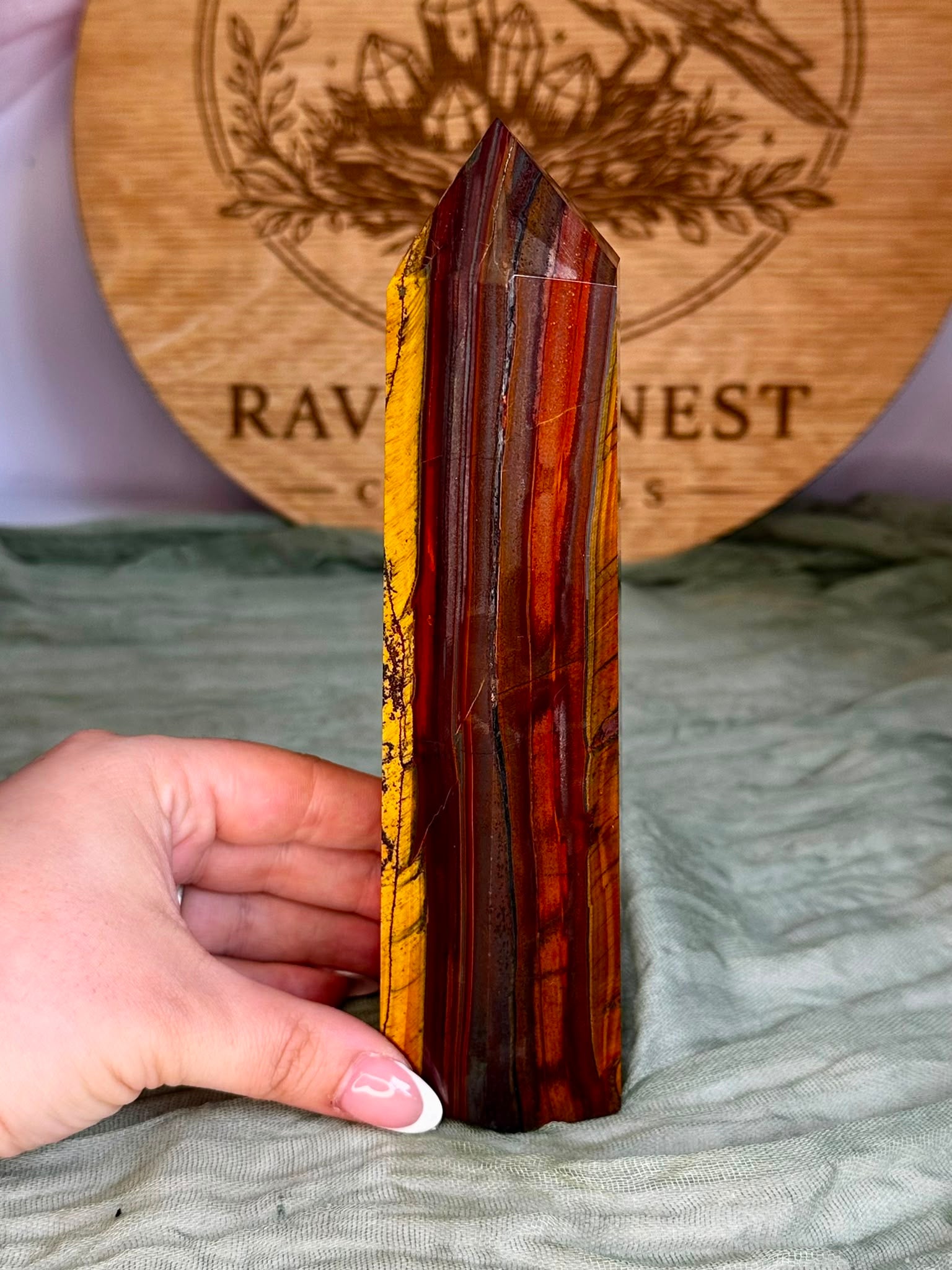 Large Iron Tiger’s Eye Tower