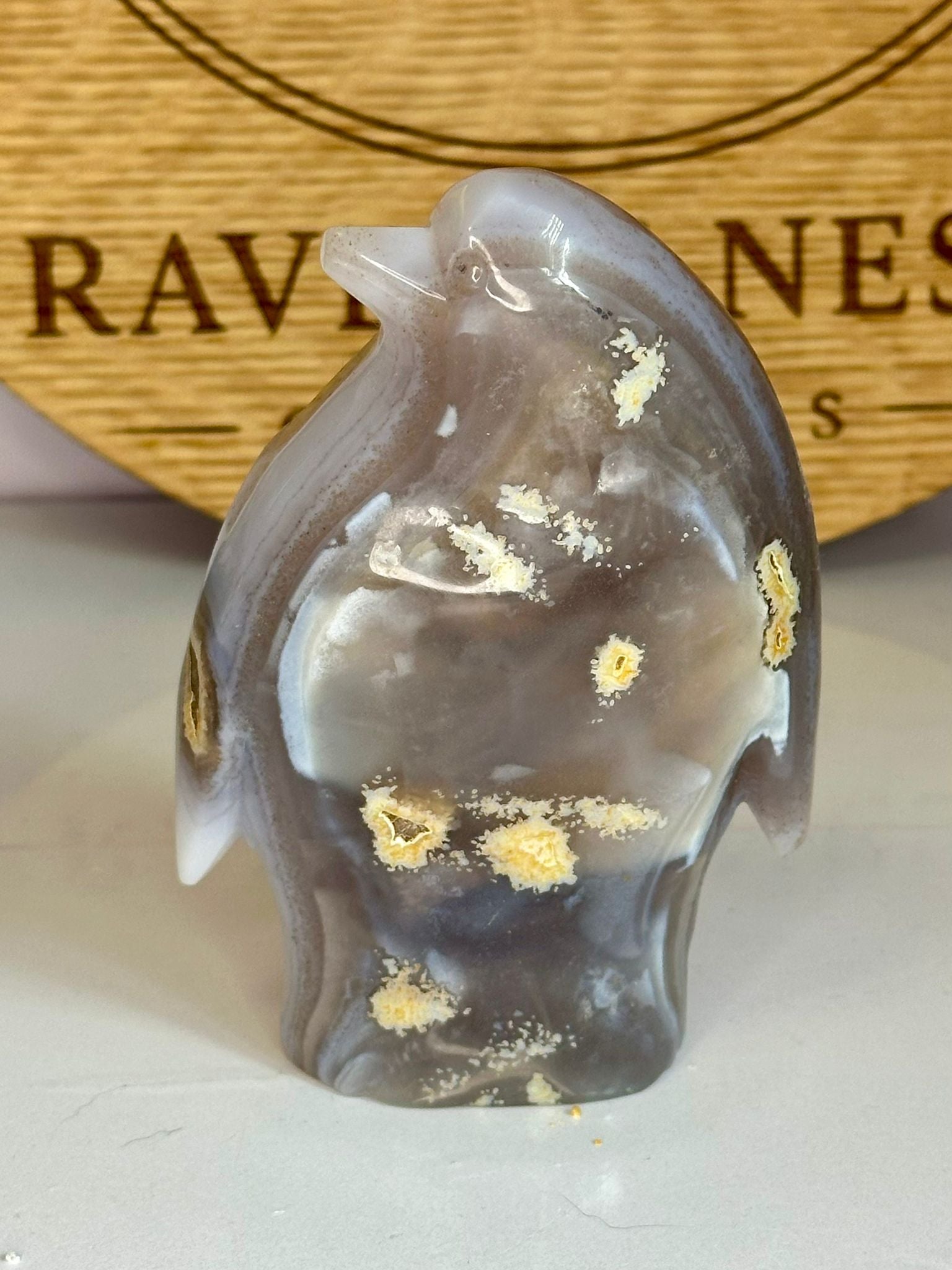 Large Druzy Agate Penguin