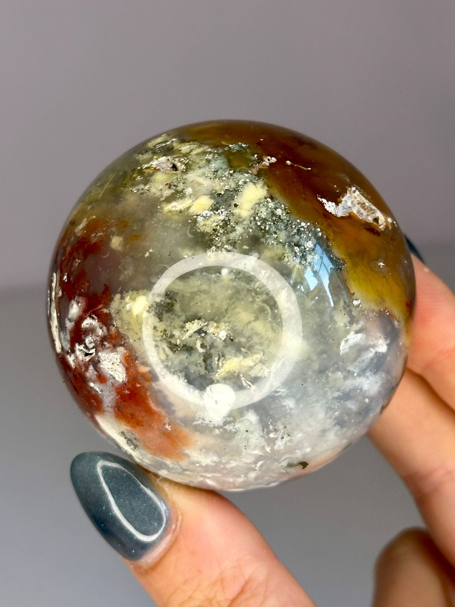 Scenic Plume Moss Agate Sphere