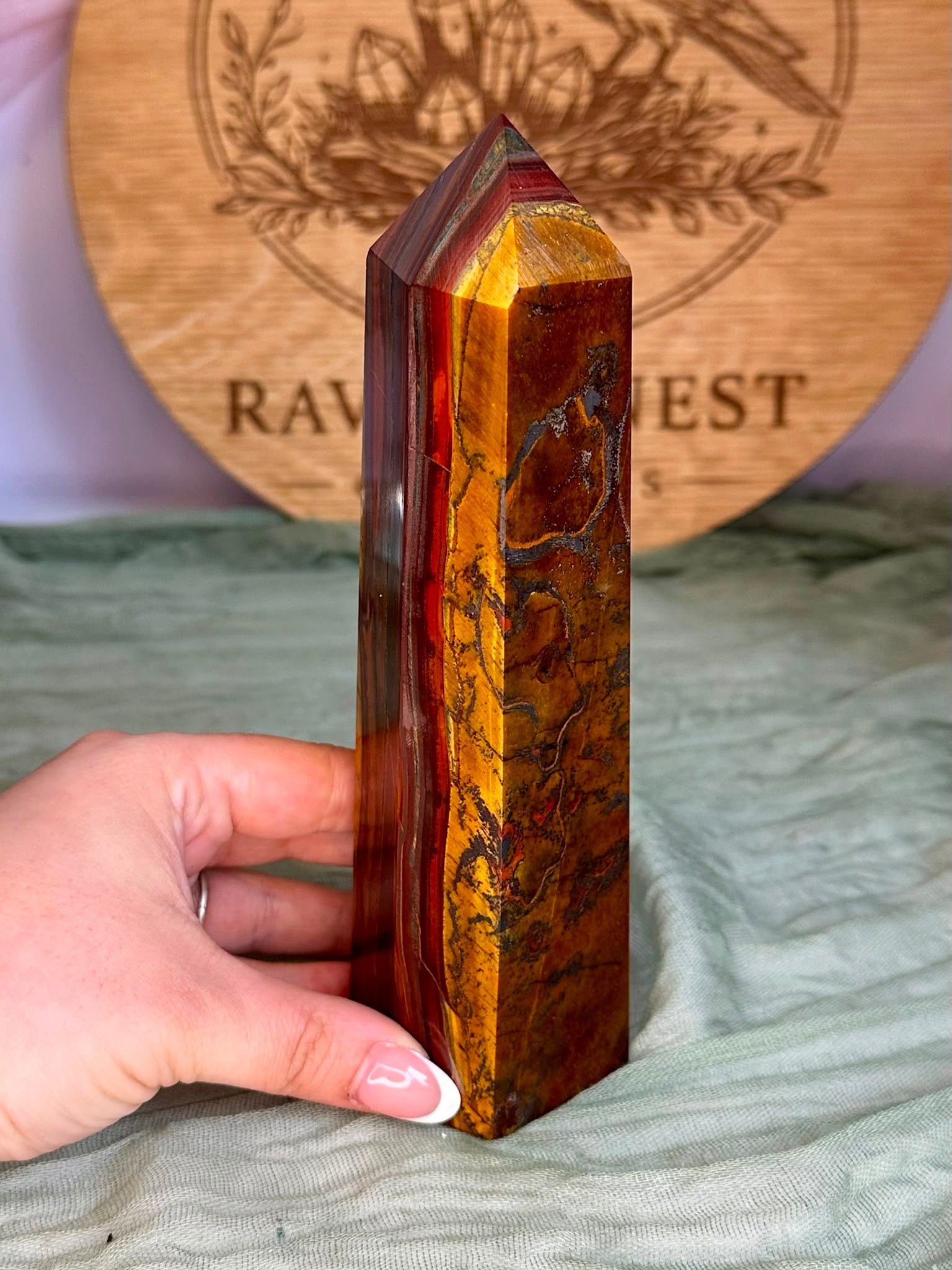 Large Iron Tiger’s Eye Tower