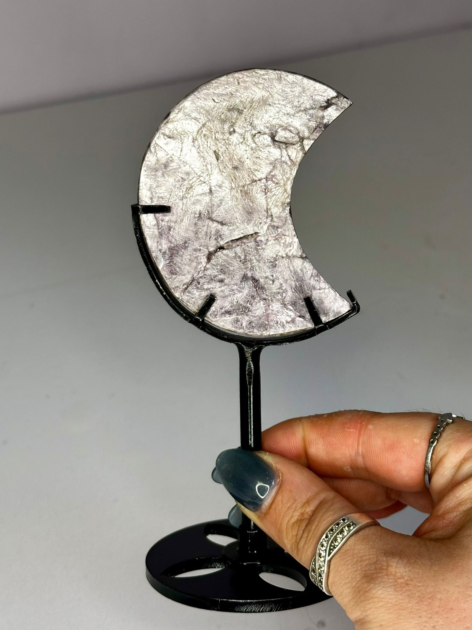 Purple Mica Moon on Stand
