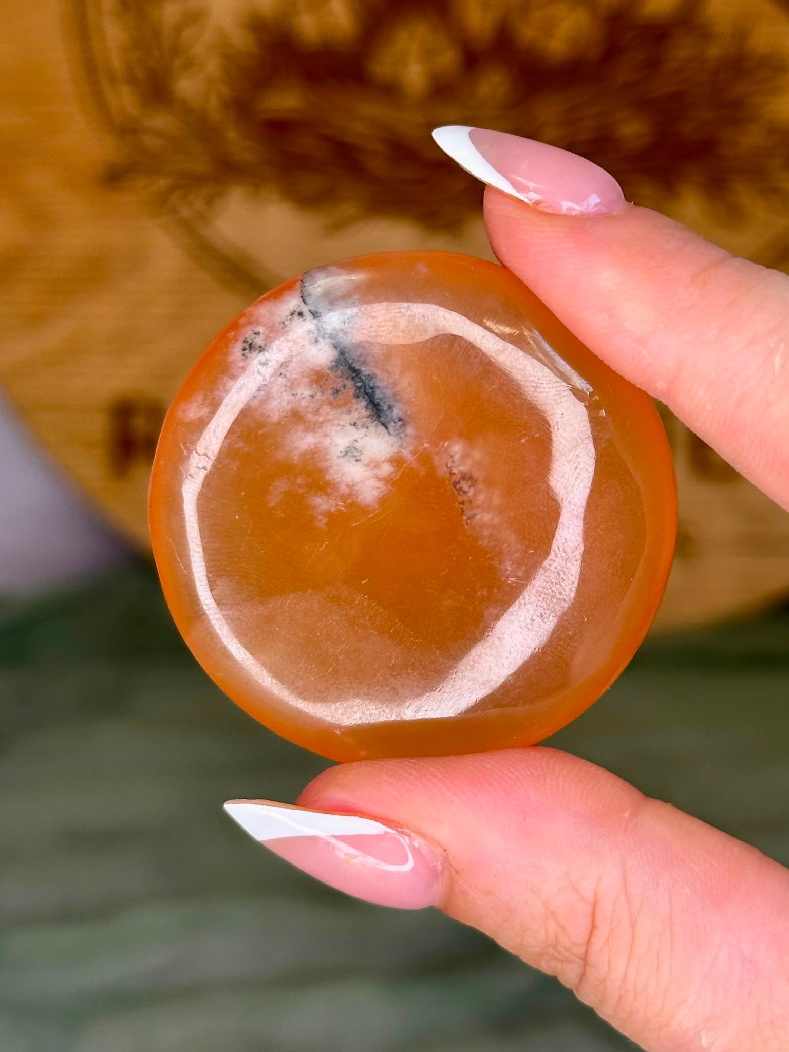 Orange Calcite Flat Stone